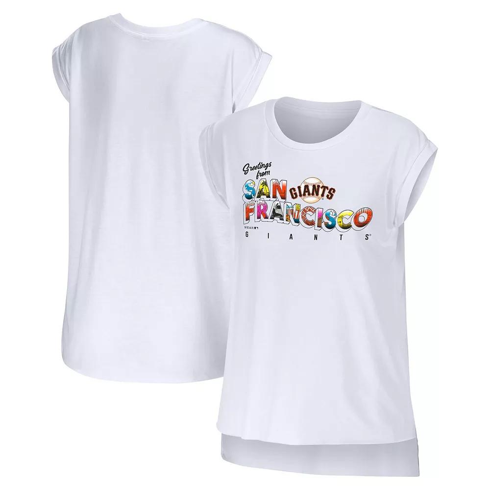 Women's WEAR by Erin Andrews White San Francisco Giants Greetings From T-Shirt,  Product Image