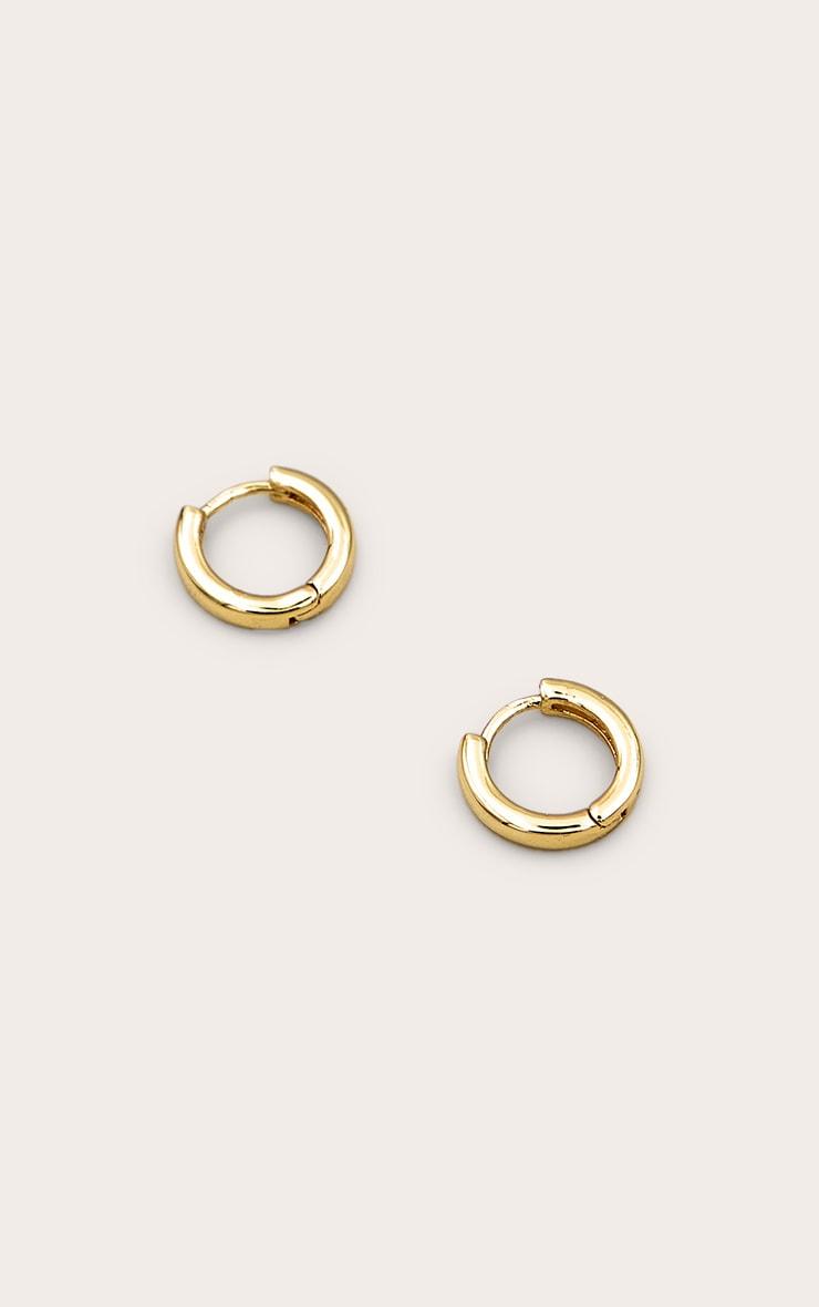 Real Gold Plated Mini Hoop Earrings Product Image