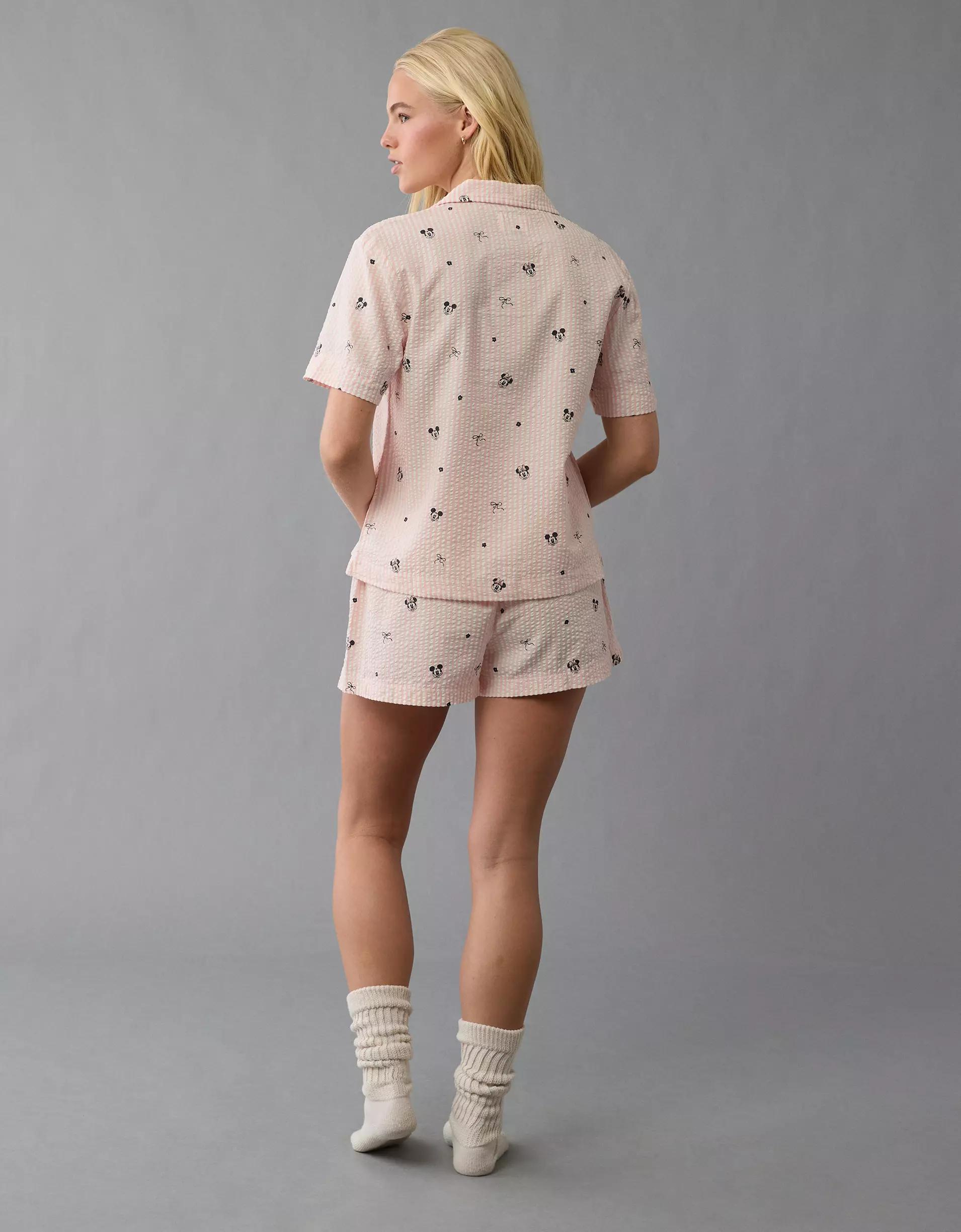 AE Mickey And Minnie Mouse Seersucker PJ Set Product Image