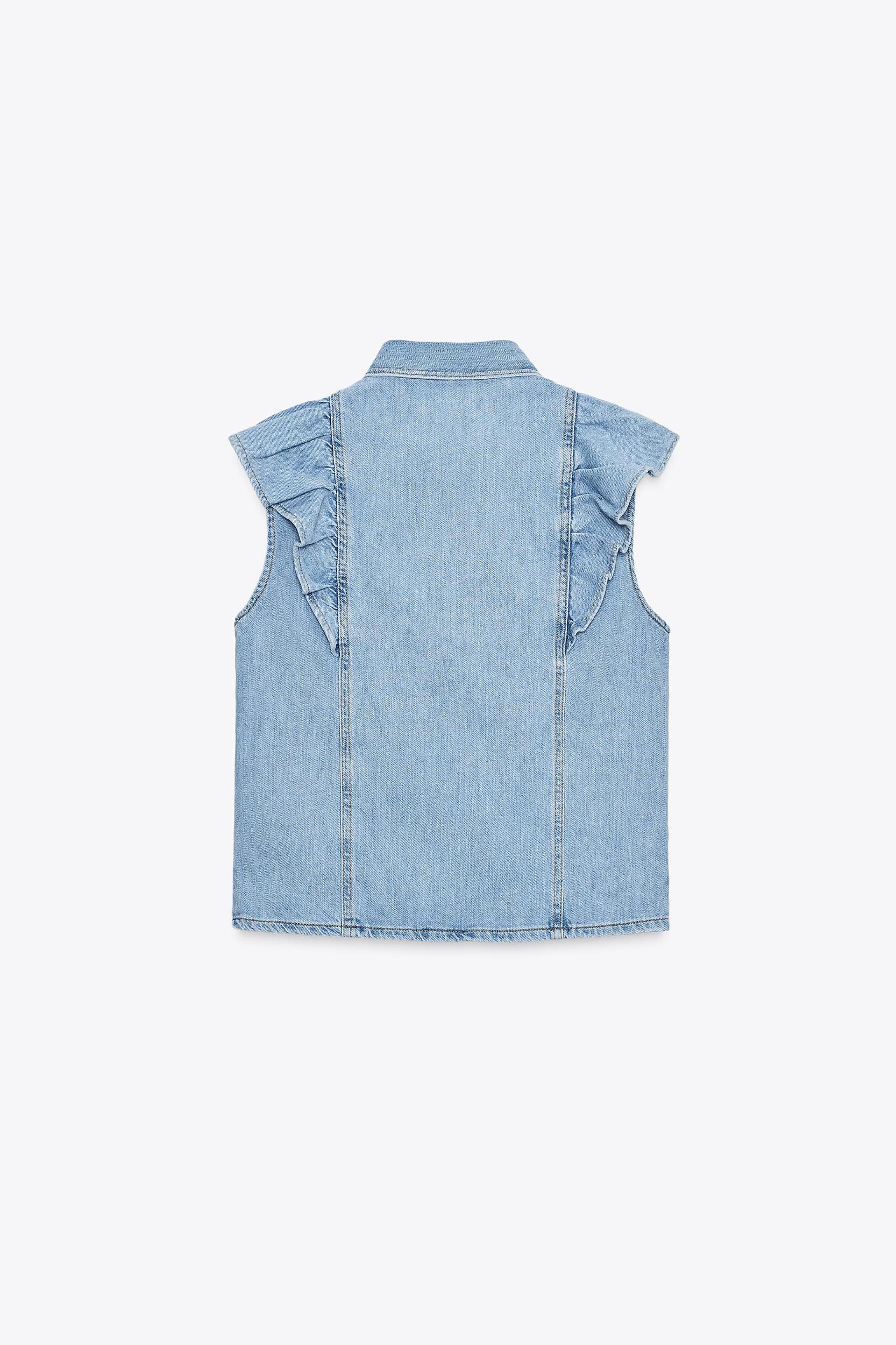 Z1975 DENIM RUFFLE SHIRT Product Image
