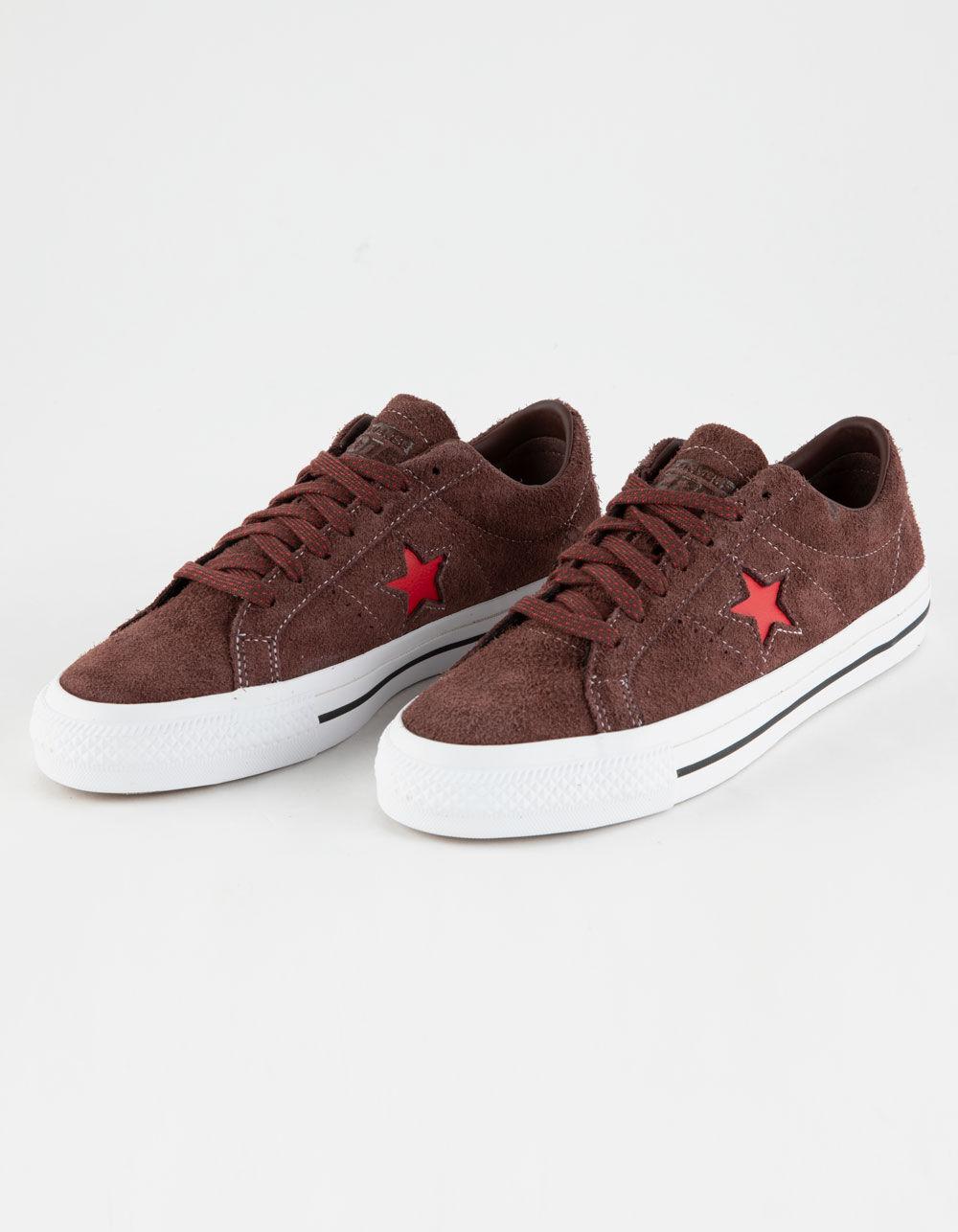 CONVERSE One Star Pro Low Top Shoes - DK RED Product Image