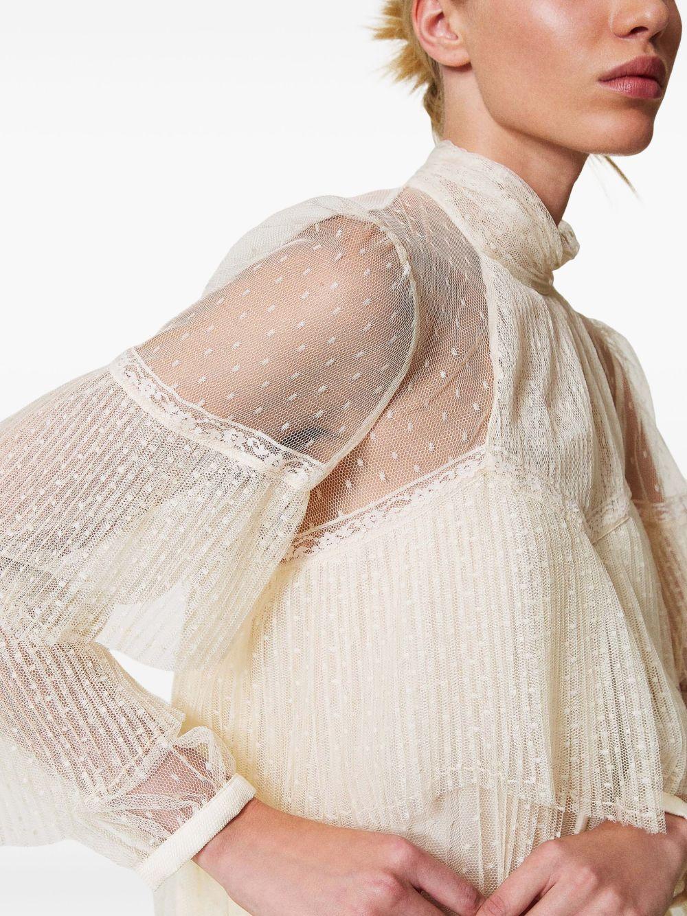 pleated tulle blouse  Product Image