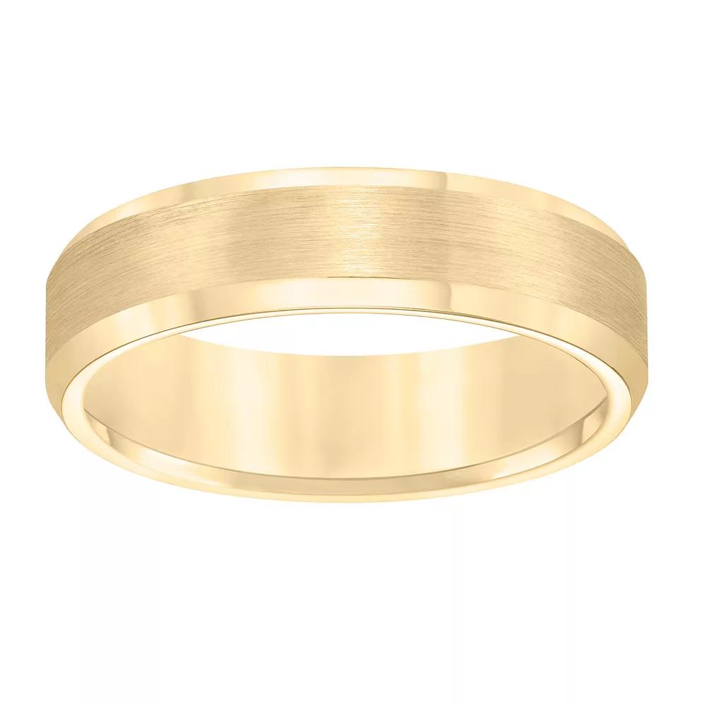 AXL Yellow Tungsten Beveled Edge Men's Wedding Band, Size: 12.50, Gold Tone Product Image