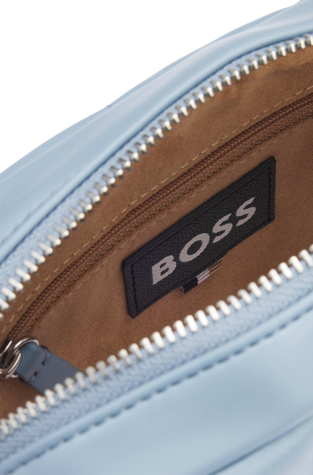 BOSS - Quilted crossbody bag with Double B monogram hardware - Light Blue Product Image