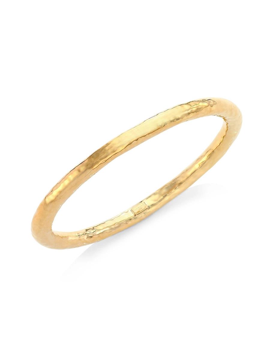 Womens Classico Super Thick 18K Yellow Gold Hammered Bangle Bracelet Product Image