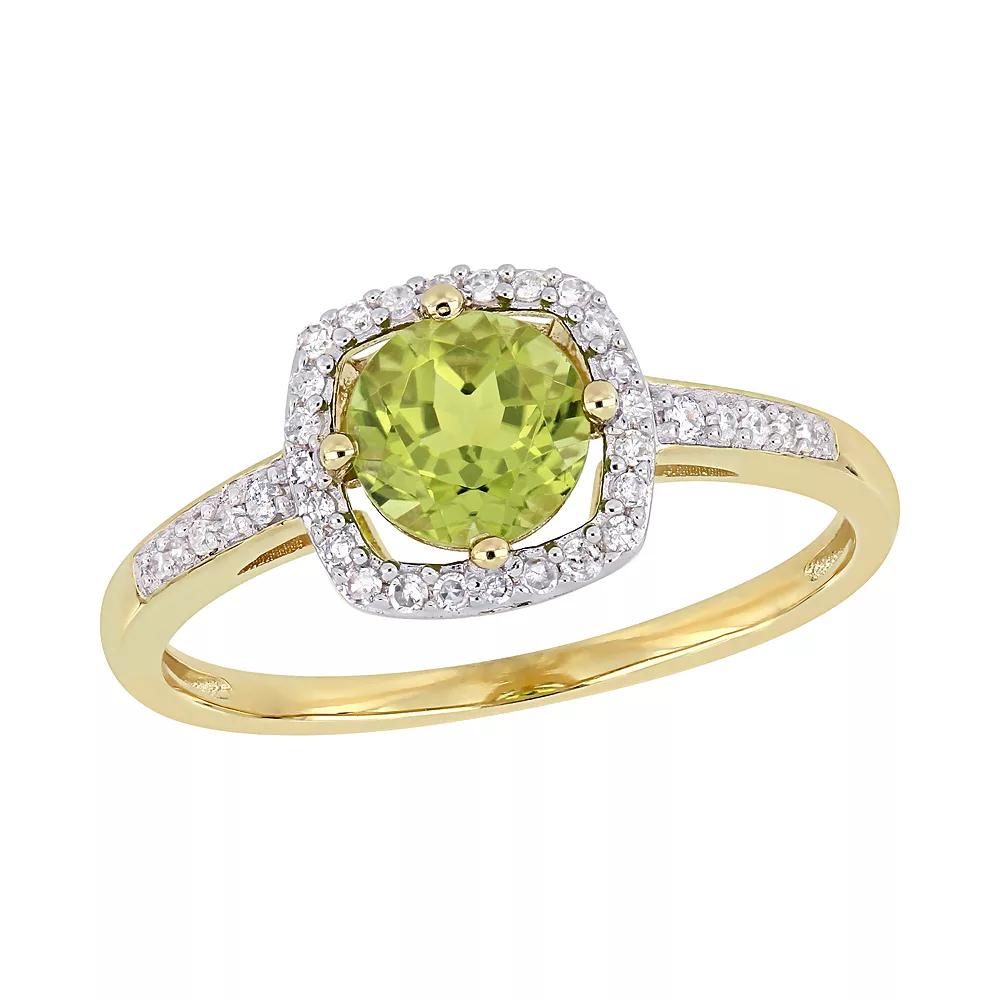 Stella Grace 10K Gold Gemstone & Diamond Accent Ring, Women's, Size: 9, Peridot Product Image