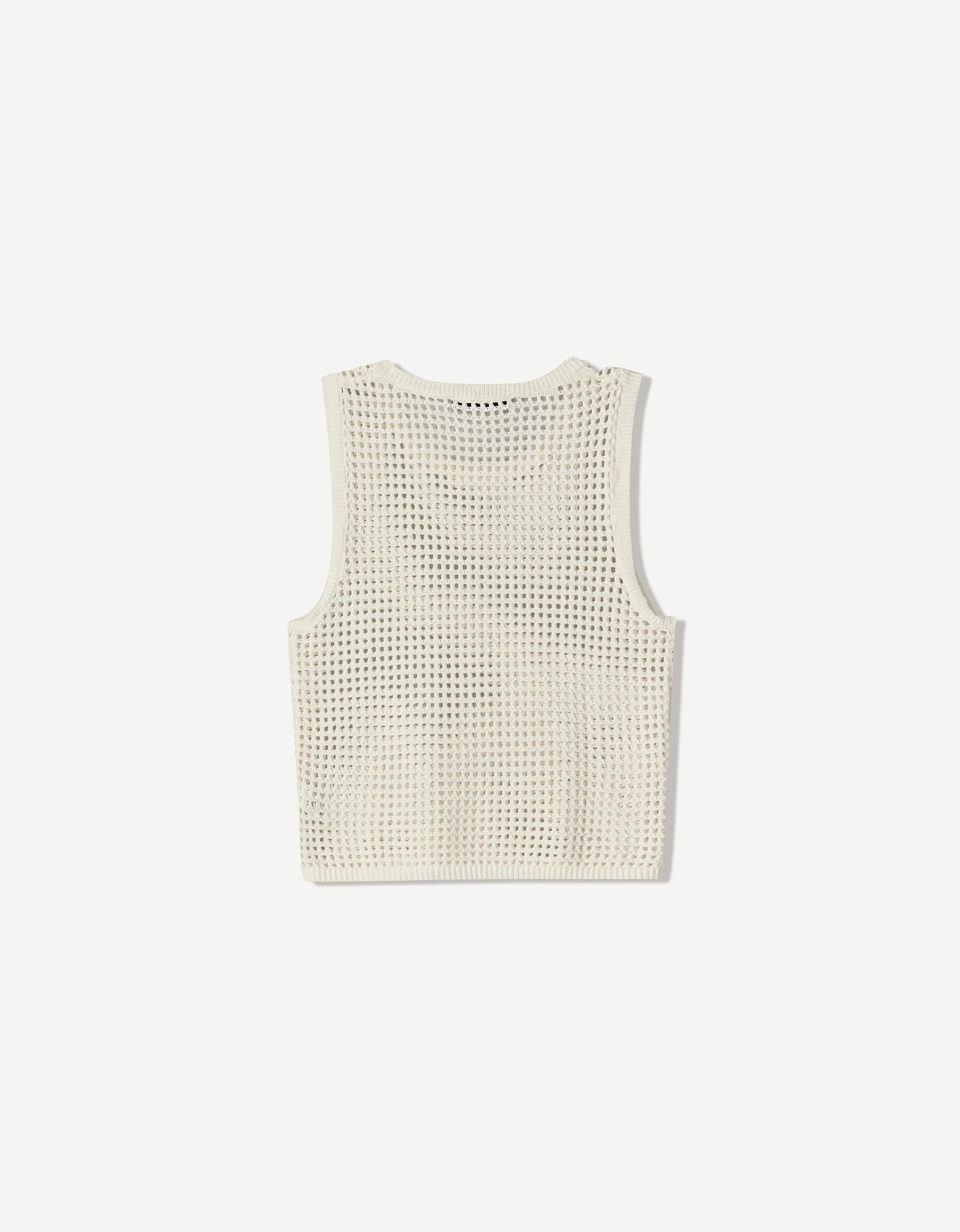 Mesh sleeveless t-shirt Product Image