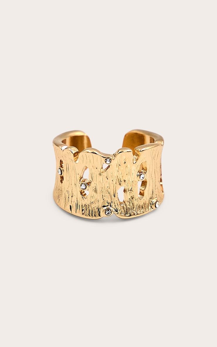 Gold Textured Abstract Ring Product Image