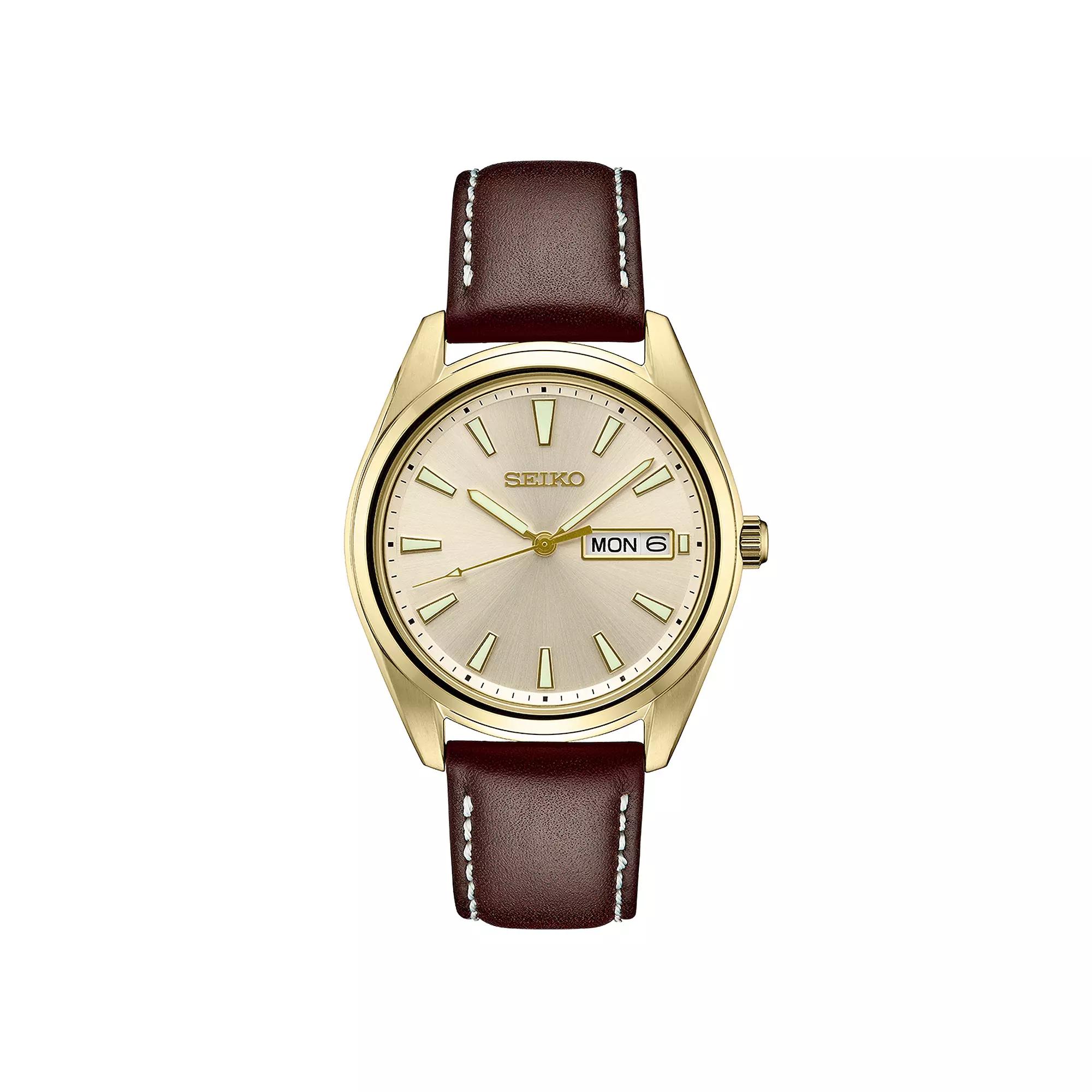 Seiko Mens Essential Stainless Steel Green Dial Watch - SUR449 Brown Product Image