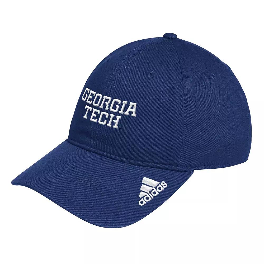 Men's adidas Navy Georgia Tech Yellow Jackets Locker Room Wordmark Slouch Adjustable Hat, Nc2 Blue Product Image