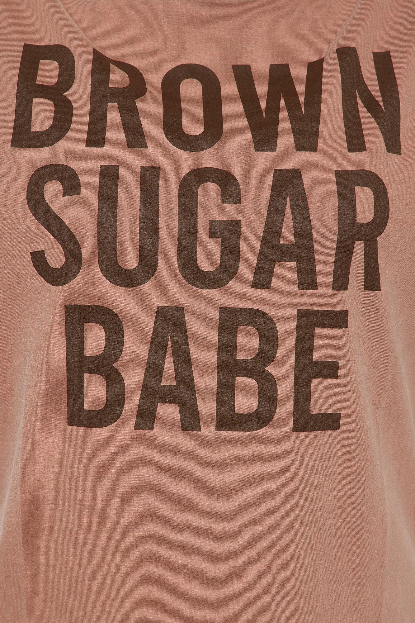 Brown Sugar Babe Washed Tee - Brown Product Image