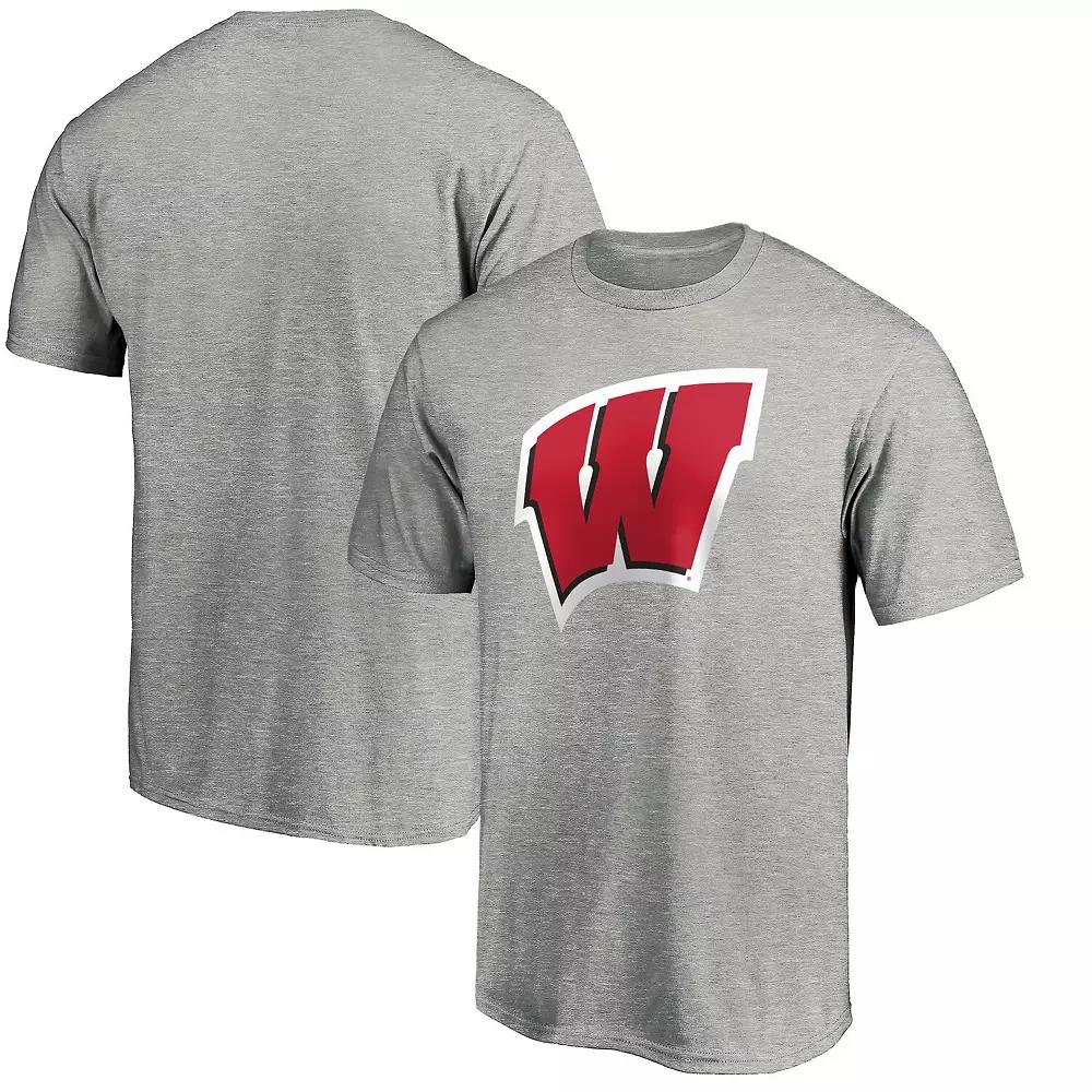 Mens Fanatics Gray Wisconsin Badgers Primary Logo T-Shirt Product Image