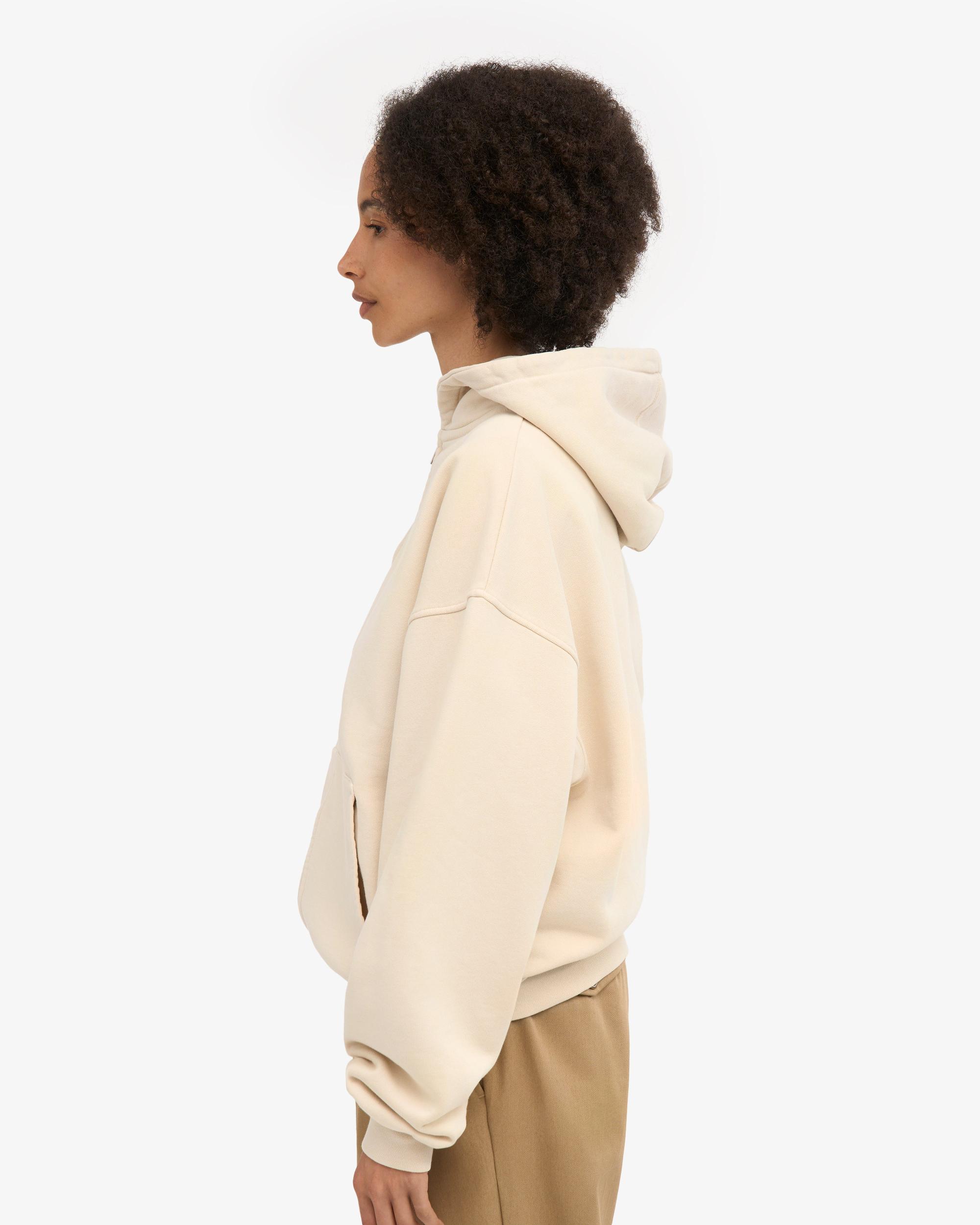 Organic Oversized Zip Hood - Ivory White Product Image