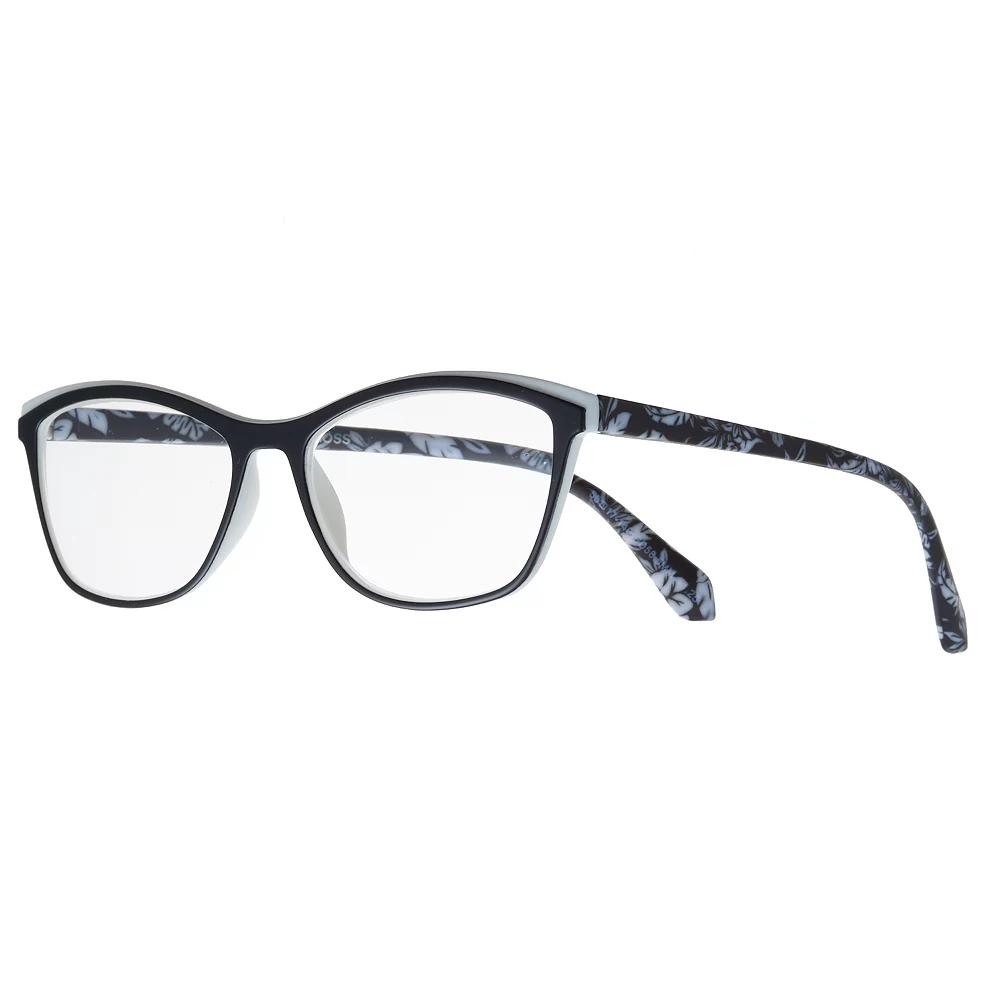 Women's Modera by Foster Grant Meryl Floral Cat-Eye Reading Glasses, Size: +2.0, Black Product Image