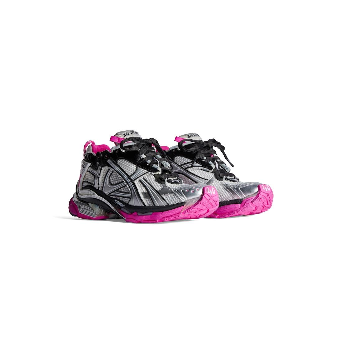 Women's Runner Sneaker in Silver/black/neon-pink Product Image