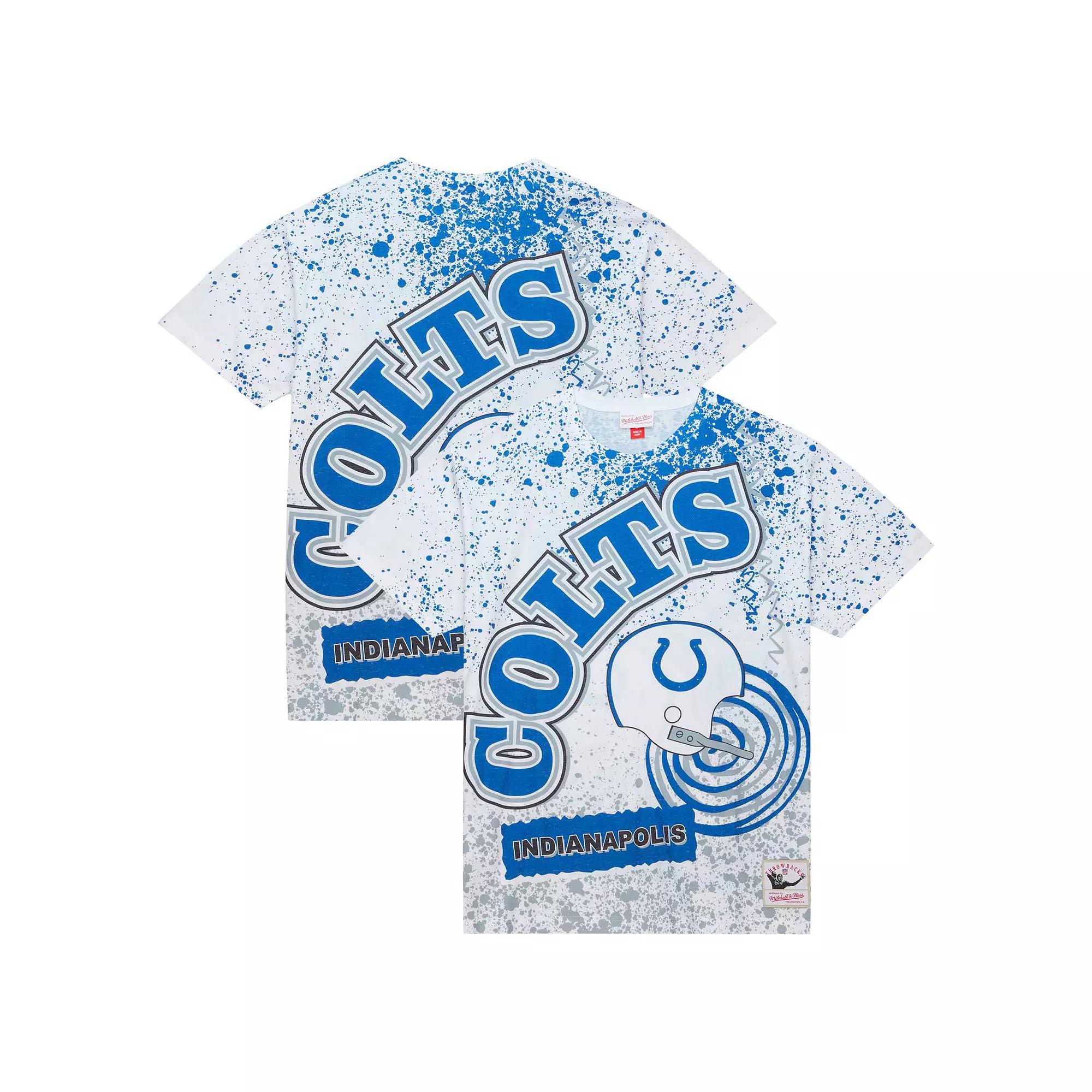 Men's Mitchell & Ness White Indianapolis Colts Team Burst Sublimated T-Shirt, Size: XL Product Image