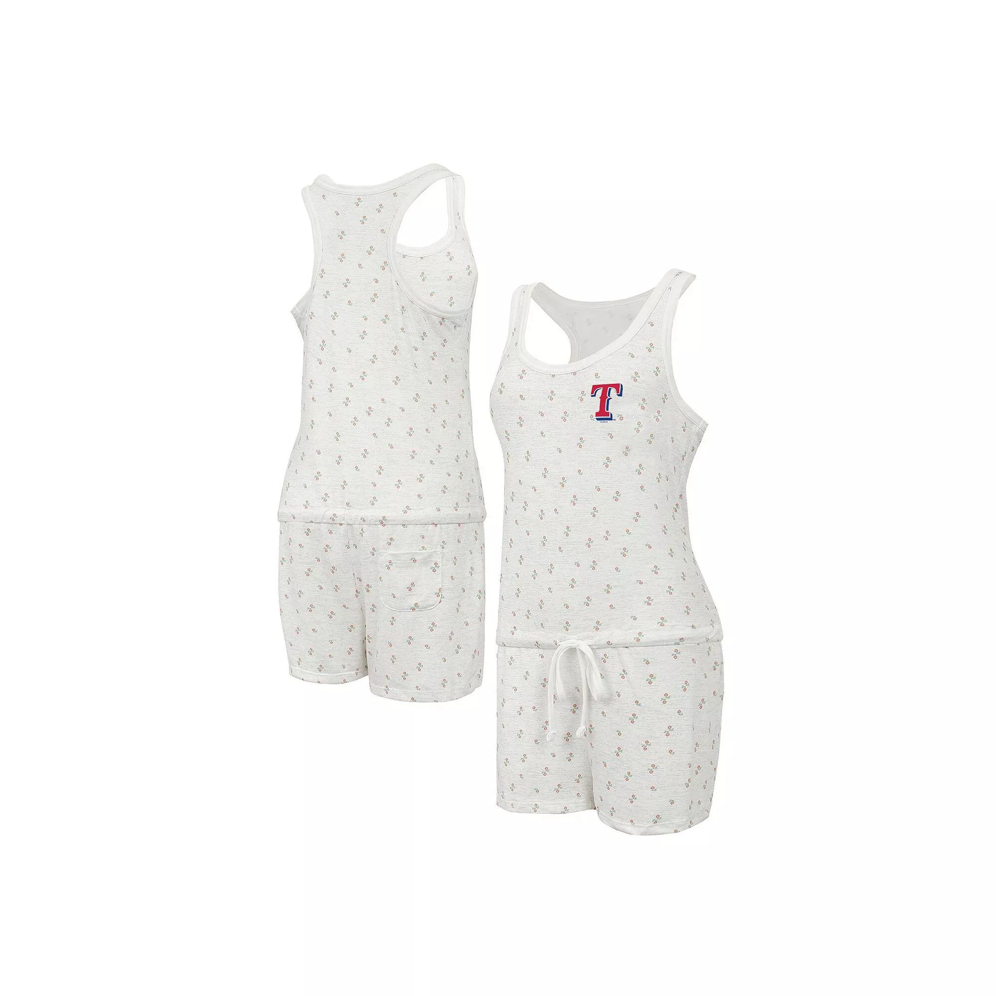 Women's Concepts Sport Cream Texas Rangers Gardner Hacci Knit Romper, Size: XS, Beige Product Image