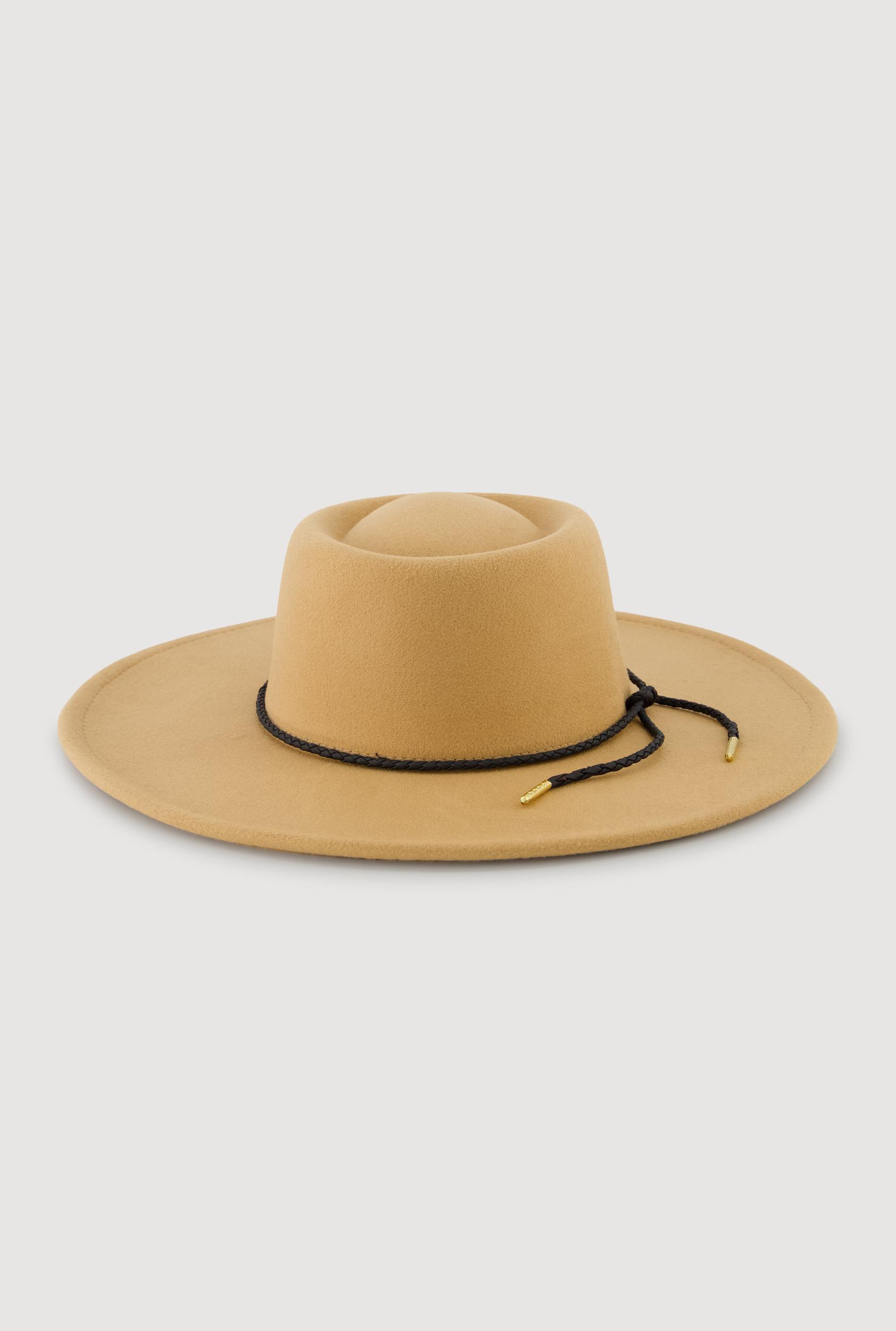 Faux Suede Braided Cord Detail Panama Hat Female Product Image
