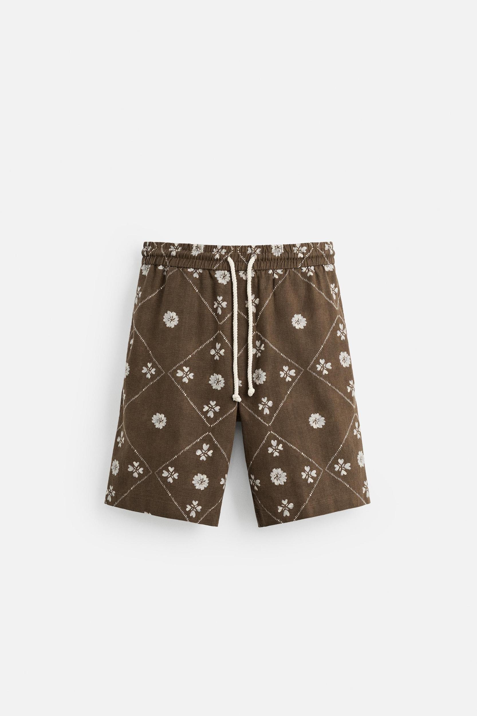 CONTRAST PRINT BERMUDA SHORTS Product Image