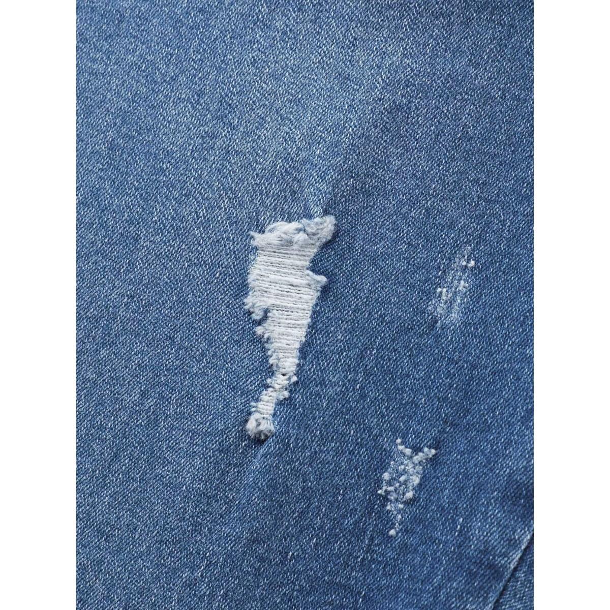 Plus Size Mid-Rise Vintage Bootcut Jeans Women Bluevintage Timeless High stretch Slanted pocket Jeans BloomChic 20/2X Product Image