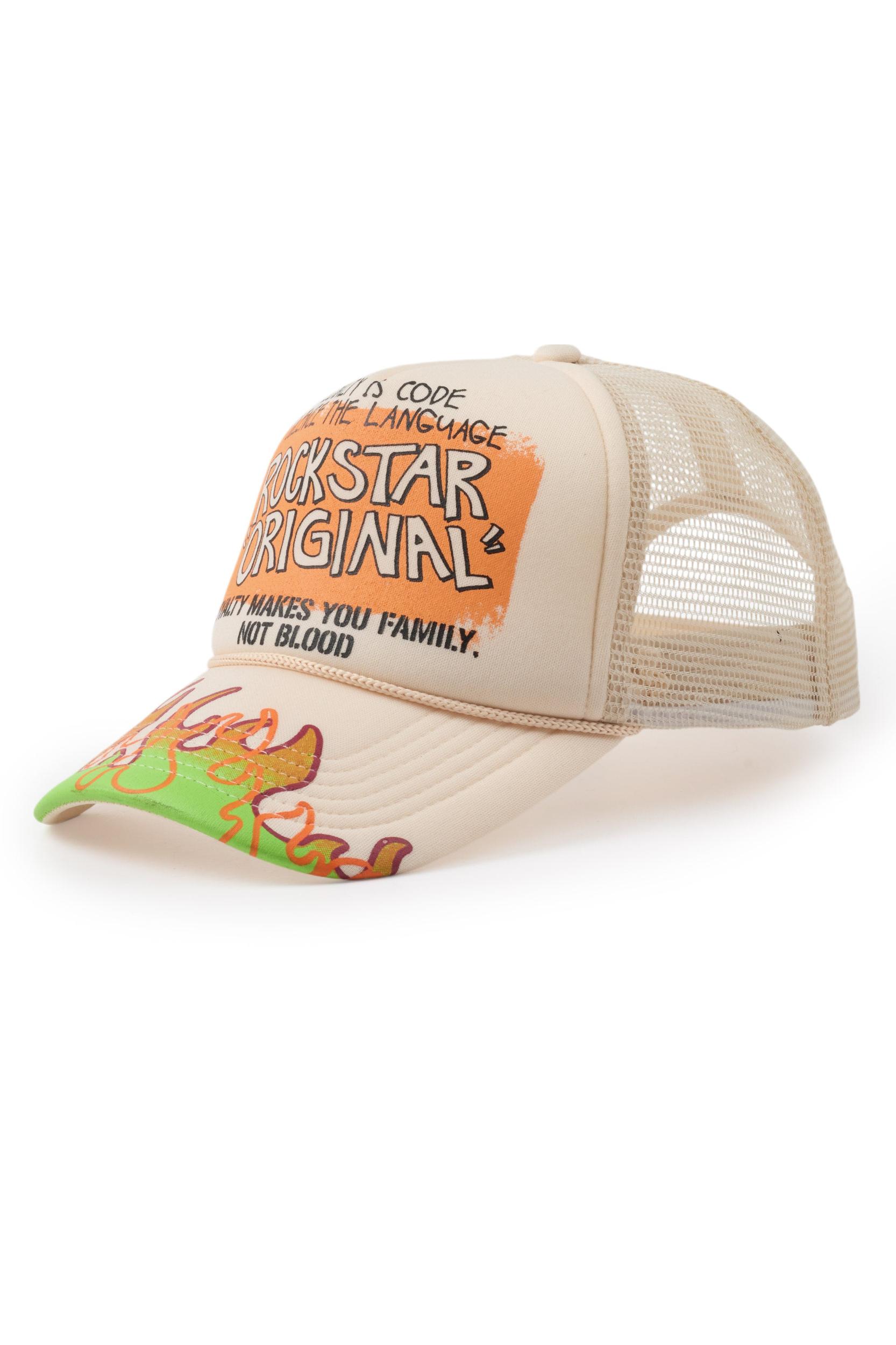 Beno Khaki Flames Graphic Trucker Hat Male Product Image