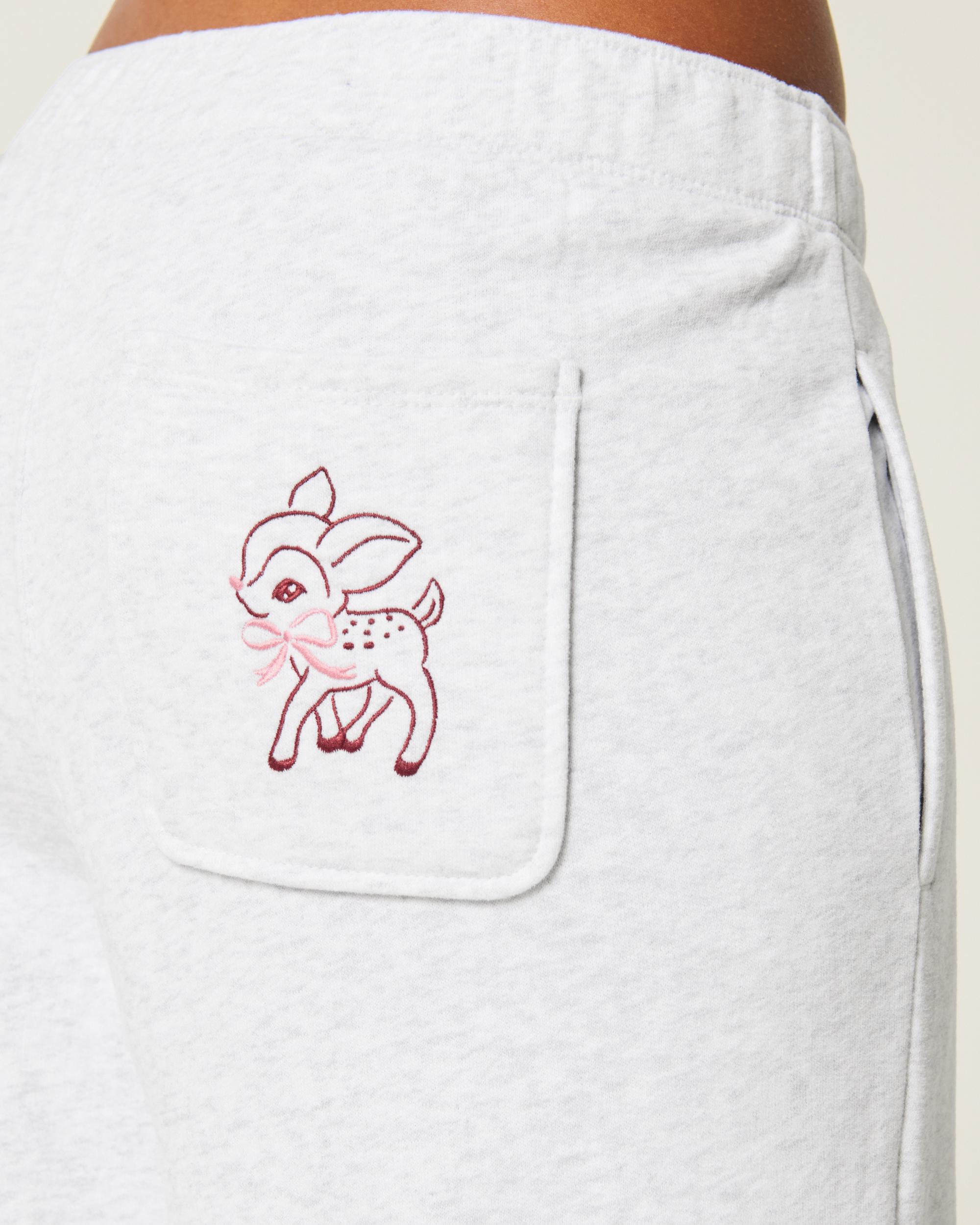 Deer Graphic Wide-Leg Sweatpants Product Image