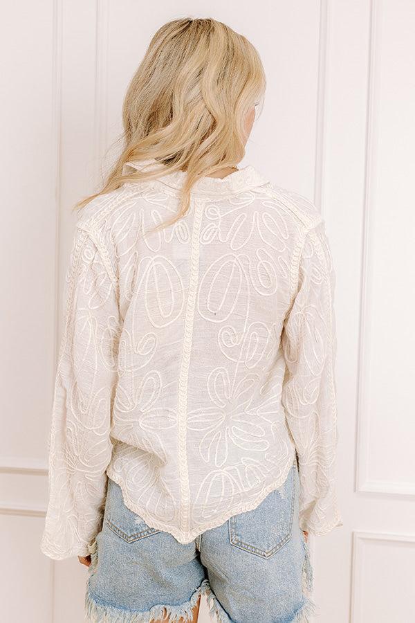 Cafe Cutie Embroidered Button Up Product Image