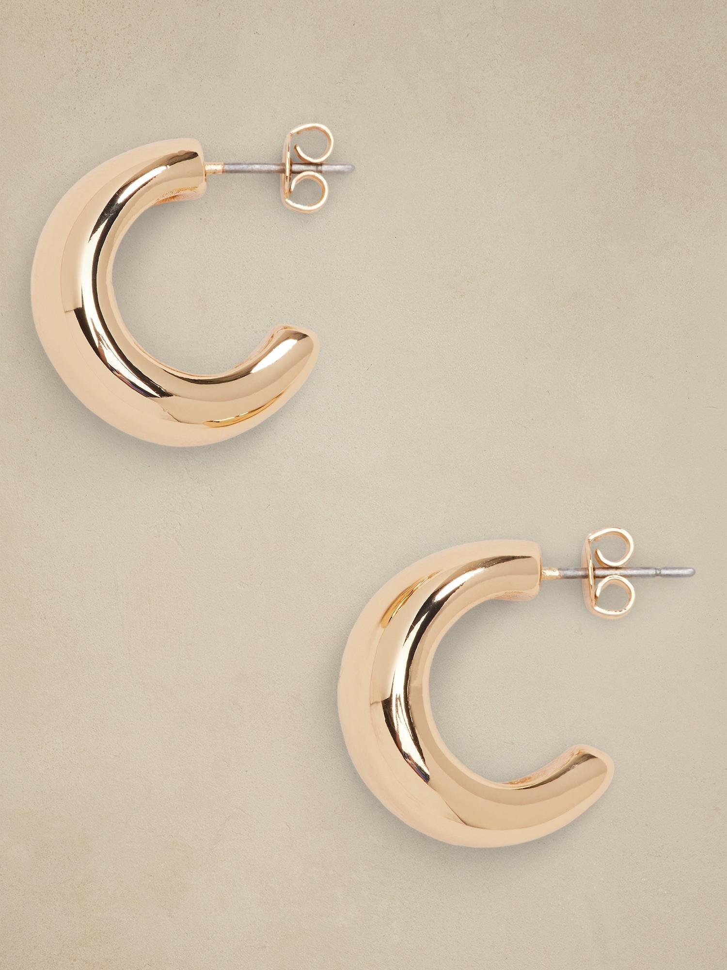 Chubby Curve Hoop Earrings Product Image