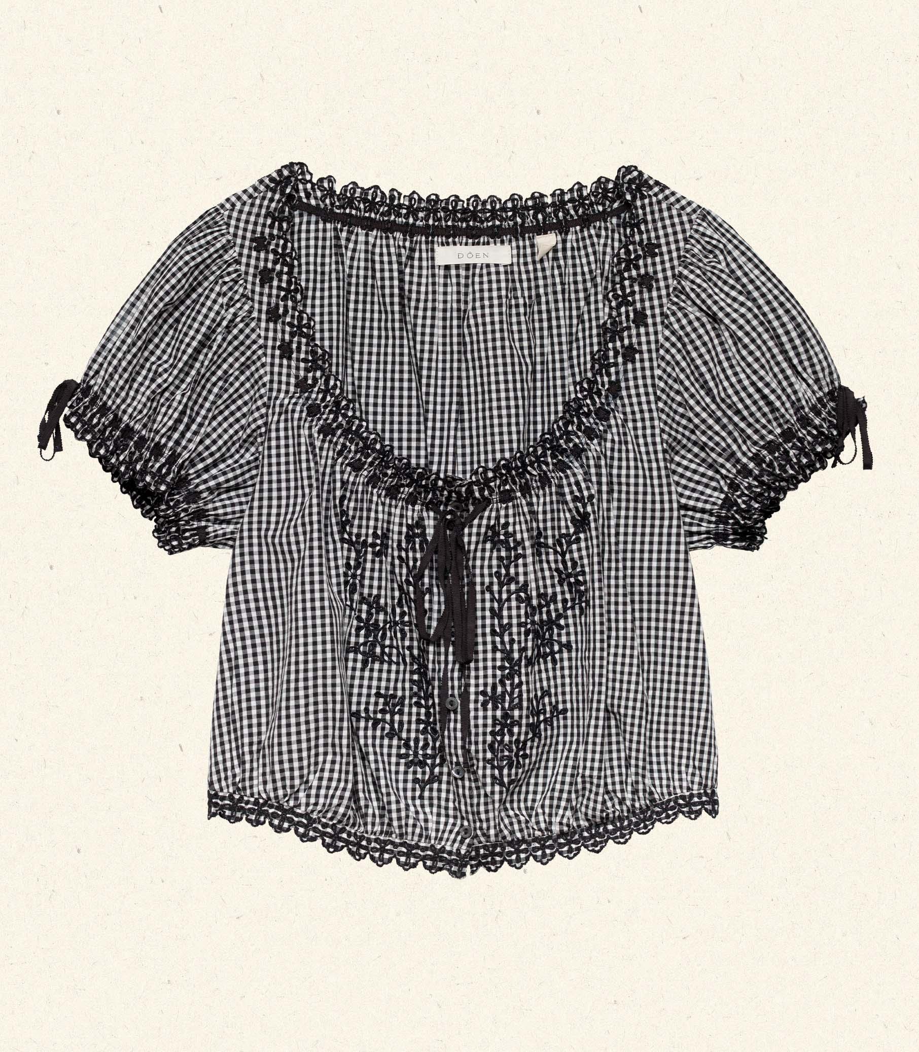 NERA TOP -- NOIR LA MADDALENA GINGHAM Product Image