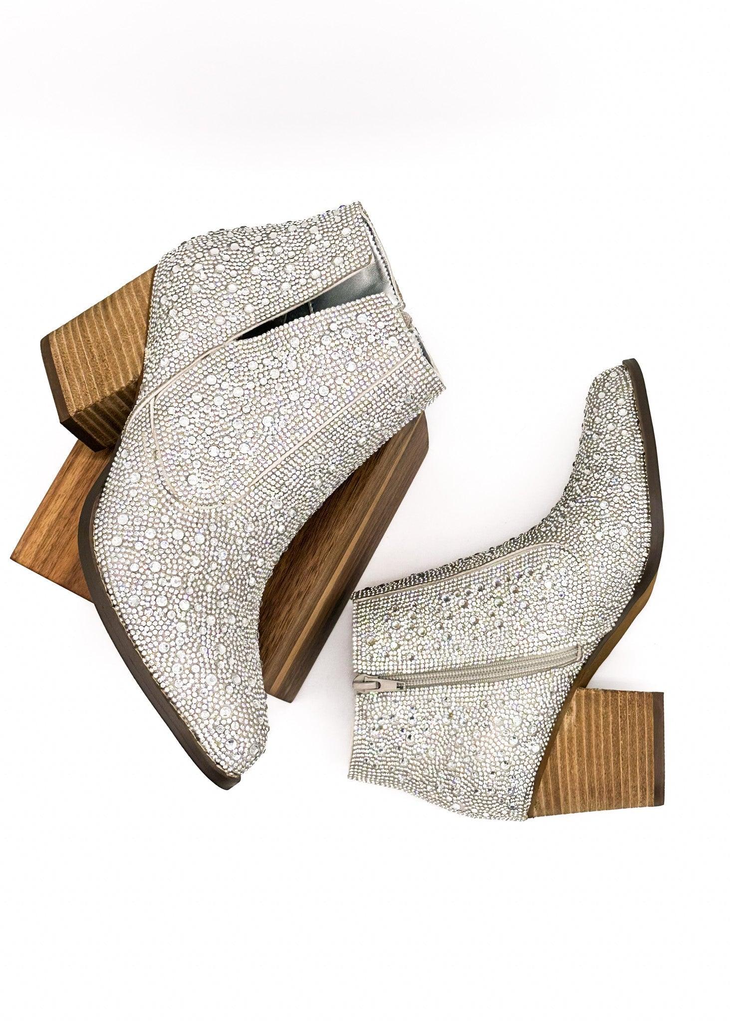 Shine Star Rhinestone Bootie in Silver (Online Exclusive) Product Image