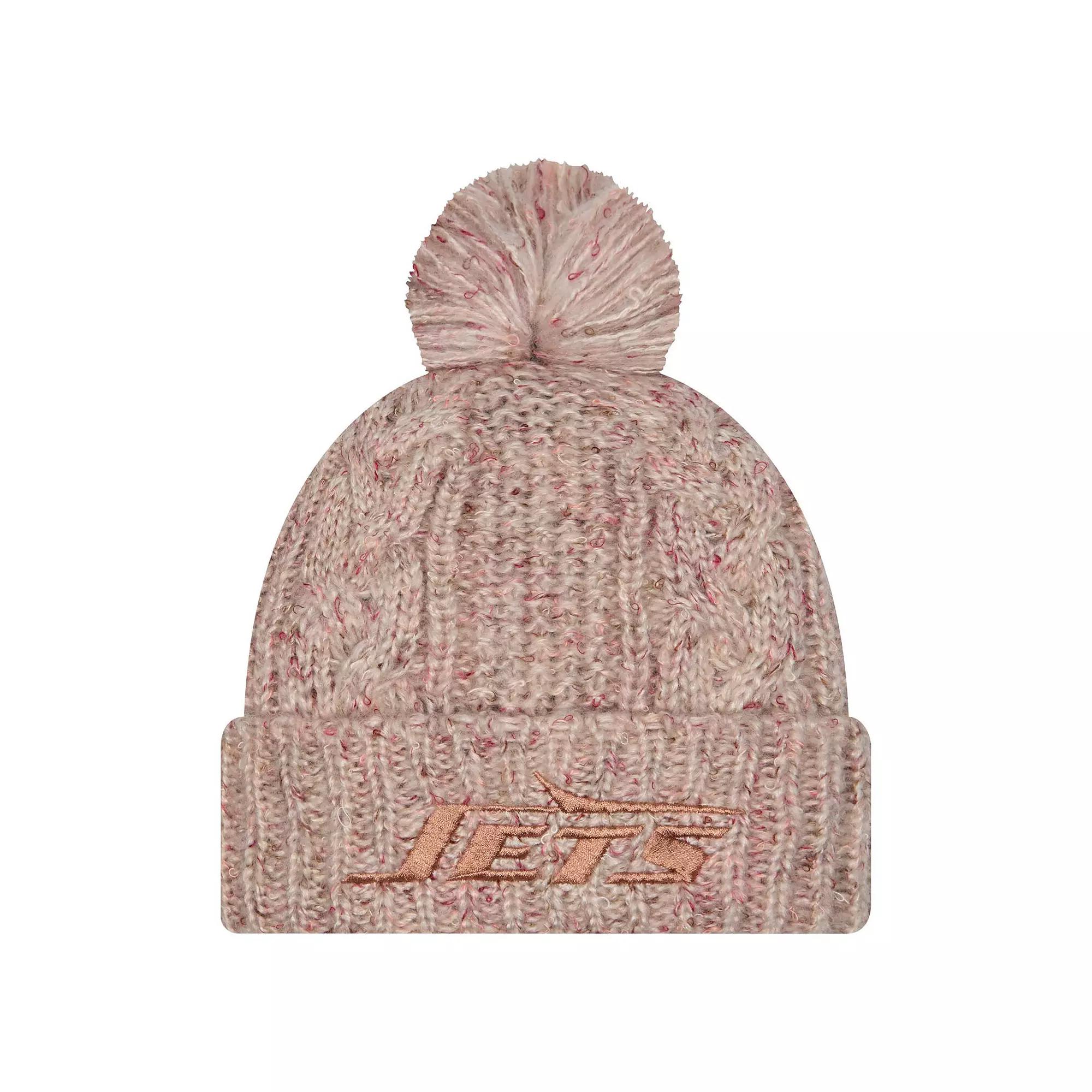 Women's New Era Stone New York Jets Trendy Tone Cuffed Knit Hat with Pom, Team Product Image