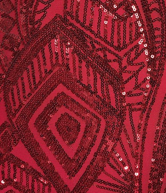 Midnight Doll Spaghetti Strap Placement Sequin Strappy Back Bodycon Mini Dress Product Image