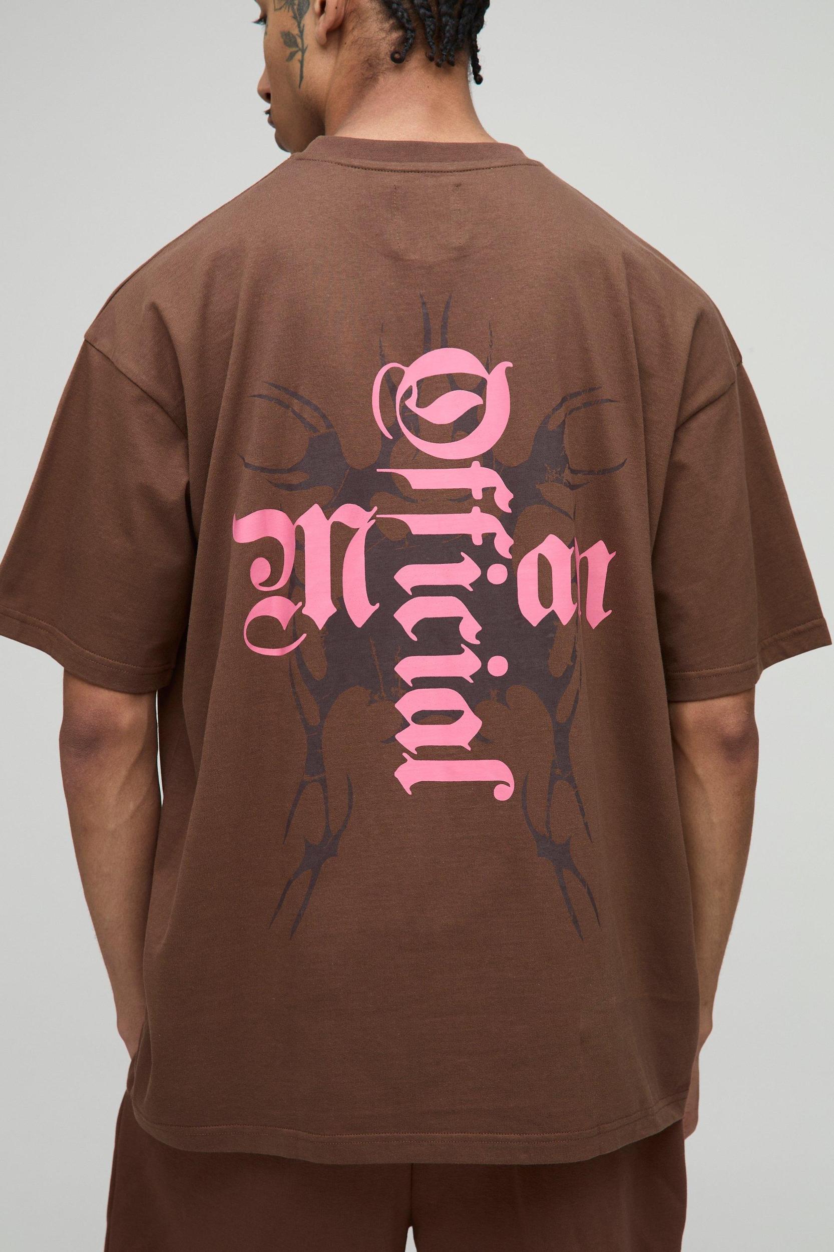 Oversized Official Cross Graphic T-Shirt & Short Set | boohooMAN USA Product Image