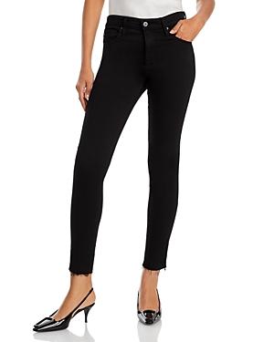 Ag Farrah High Rise Raw Hem Ankle Skinny Jeans in Black Ink Product Image