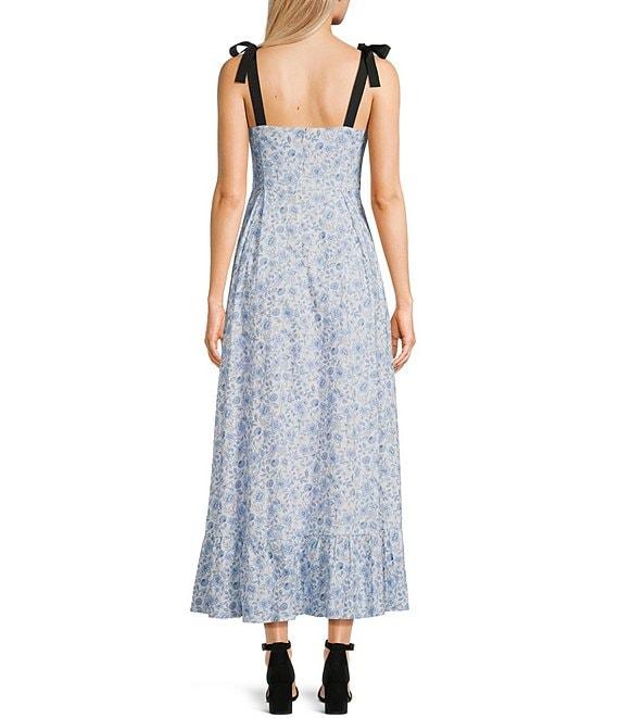 GB Mini Floral Print Grosgrain Tie Maxi Dress Product Image