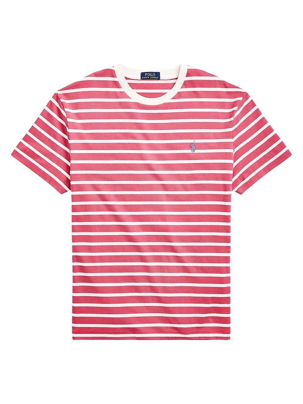 Mens Striped Jersey Crewneck T-Shirt Product Image