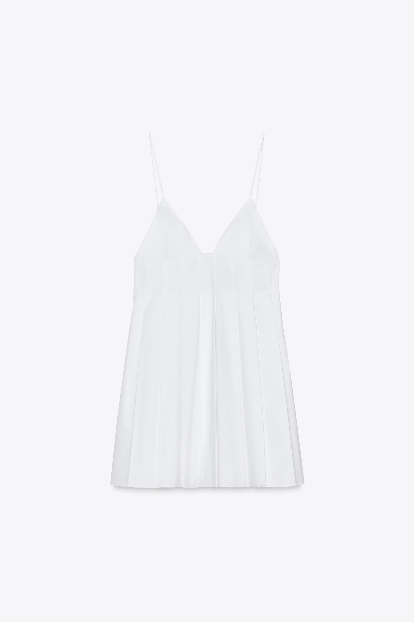 PLEATED POPLIN MINI DRESS Product Image