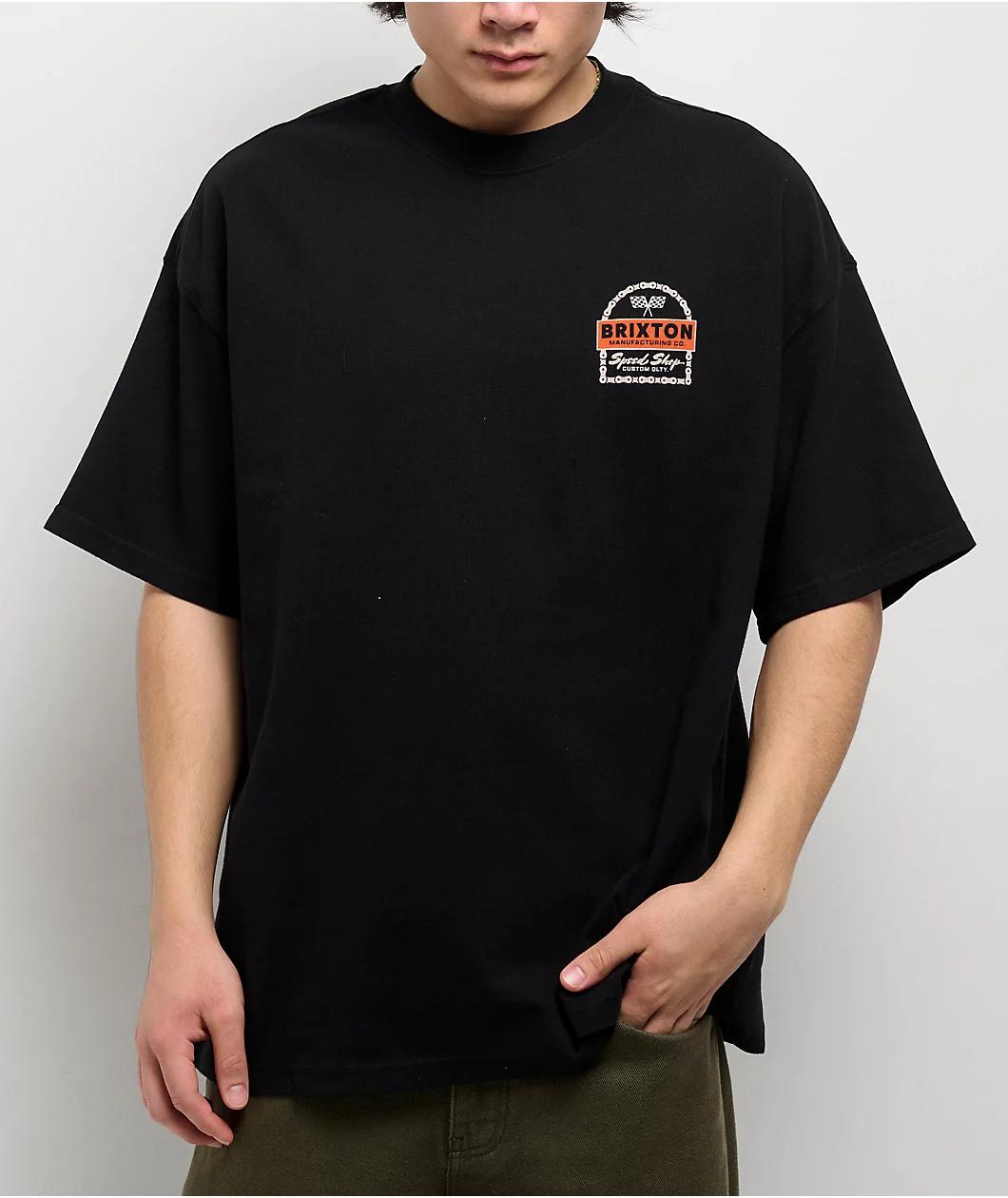 Brixton Drayton Black Classic Wash Heavyweight T-Shirt Product Image