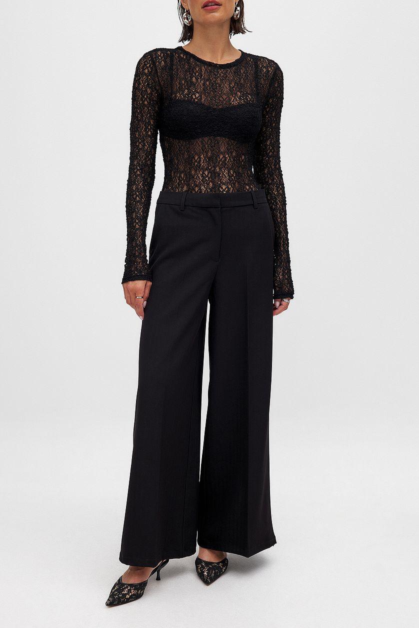 Zip Detail Wide Leg Pants Product Image