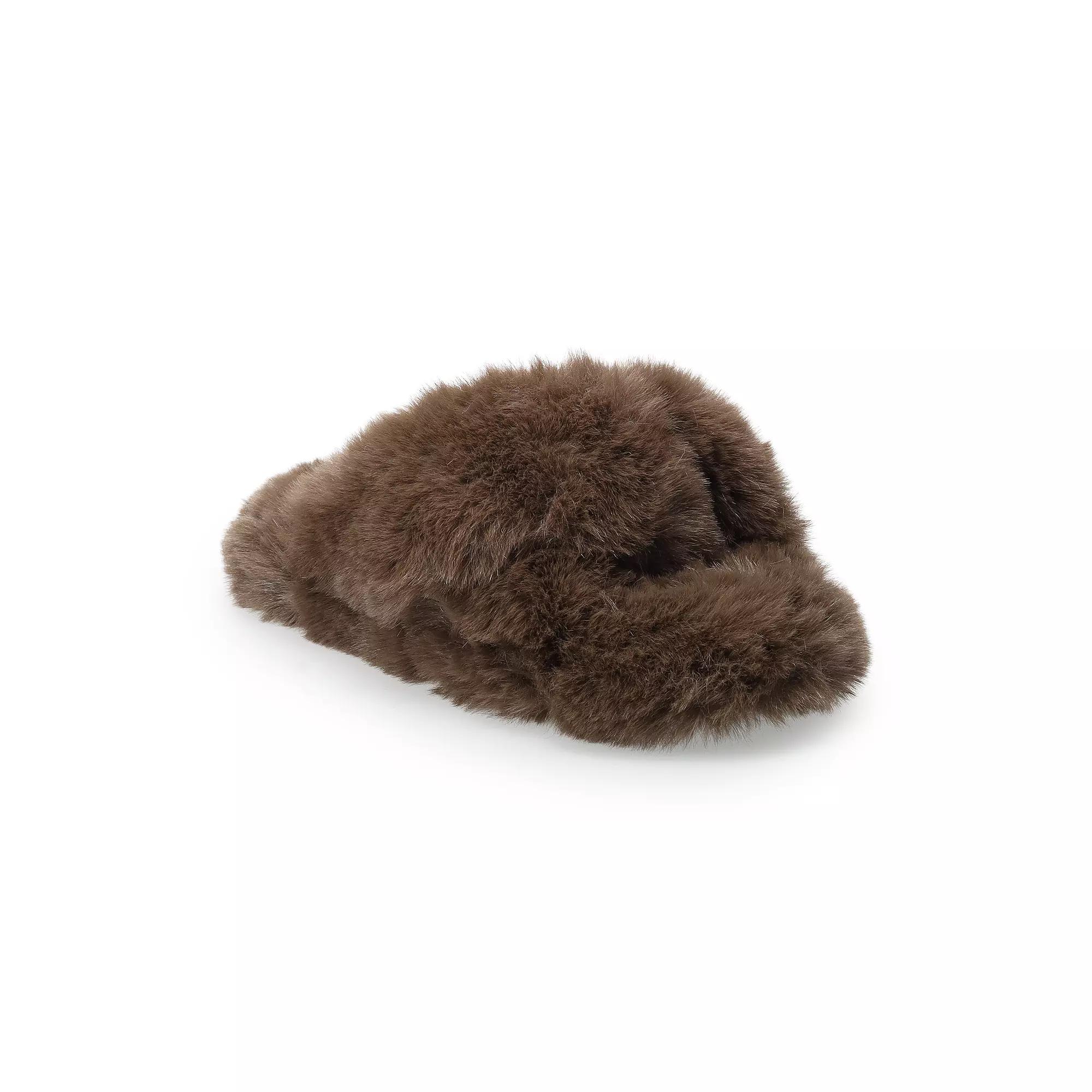 LC Lauren Conrad Wozzie Twist Band Women's Faux Fur Slide Slippers,  Product Image