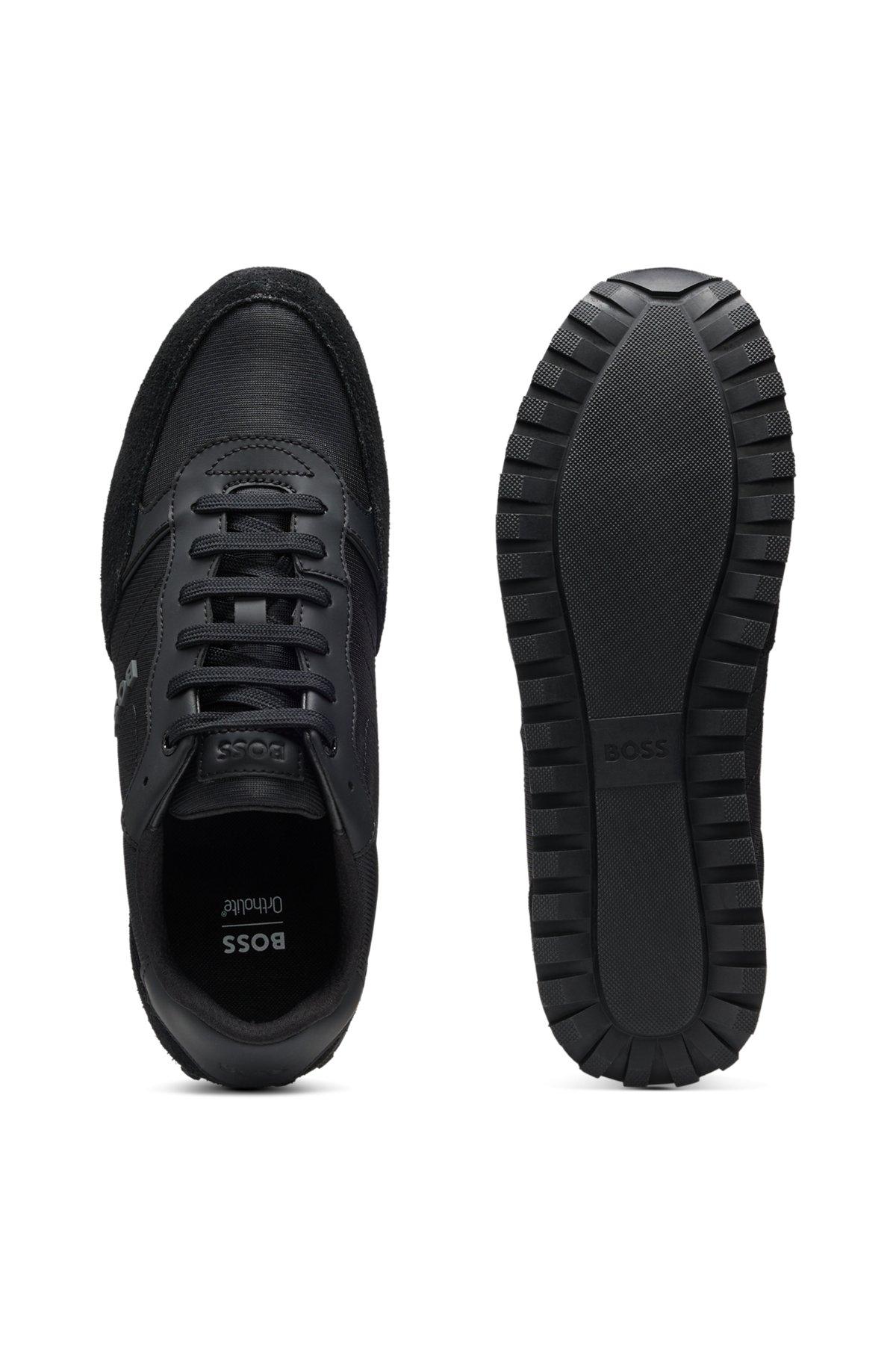 Running-inspired trainers with faux-leather trims Product Image