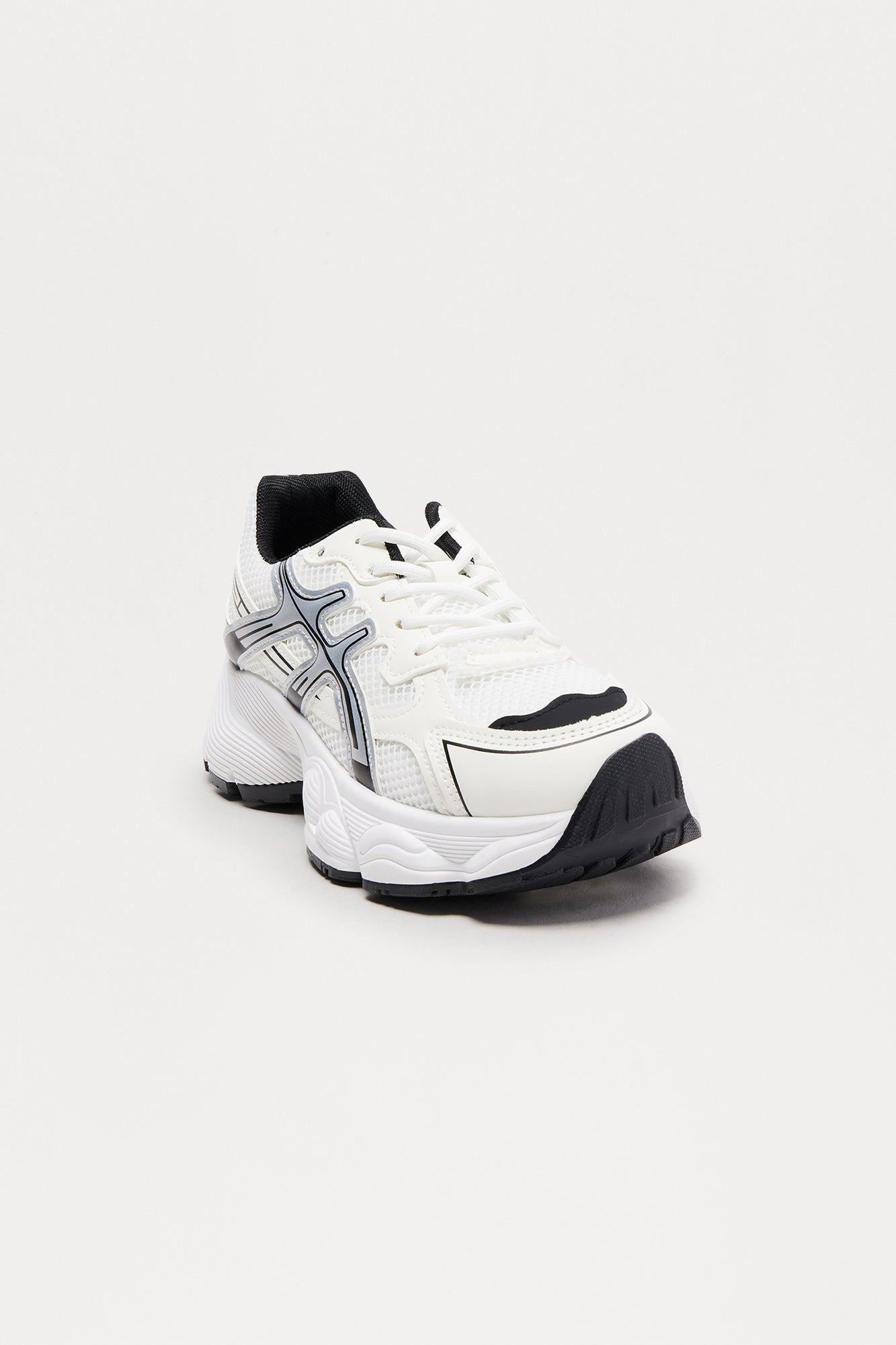 Extra Mile Platform Sneakers - Black/White Product Image