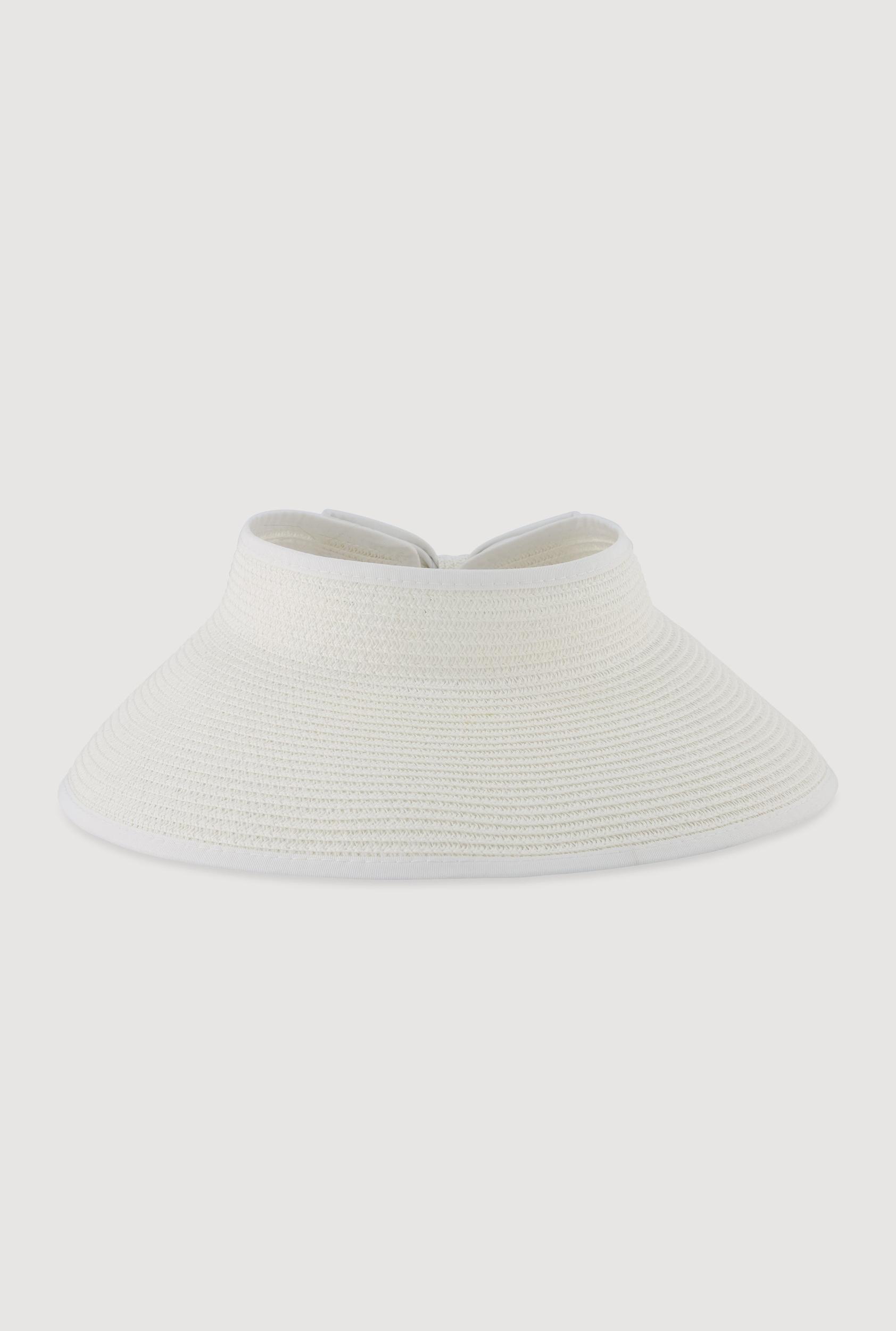 Roll Up Straw Visor with Bow Female Product Image