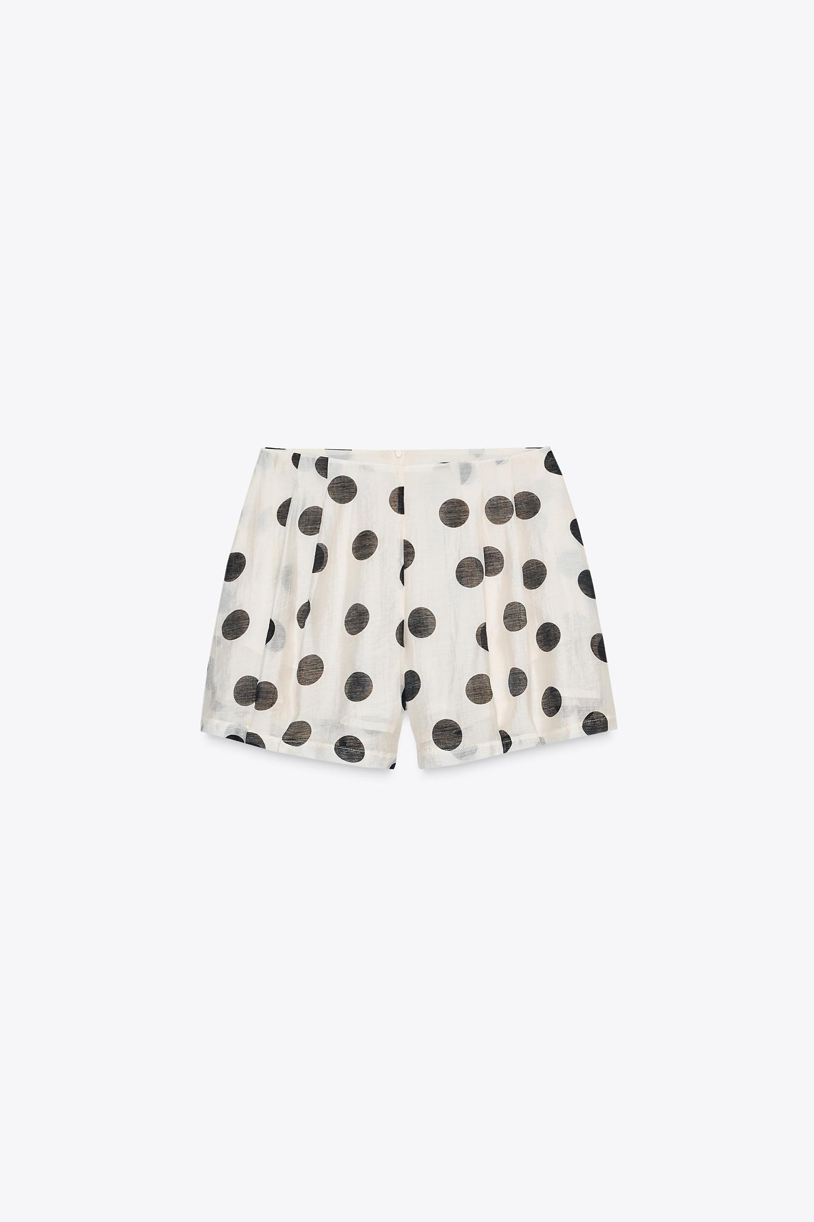 PLEATED POLKA DOT SHORTS Product Image
