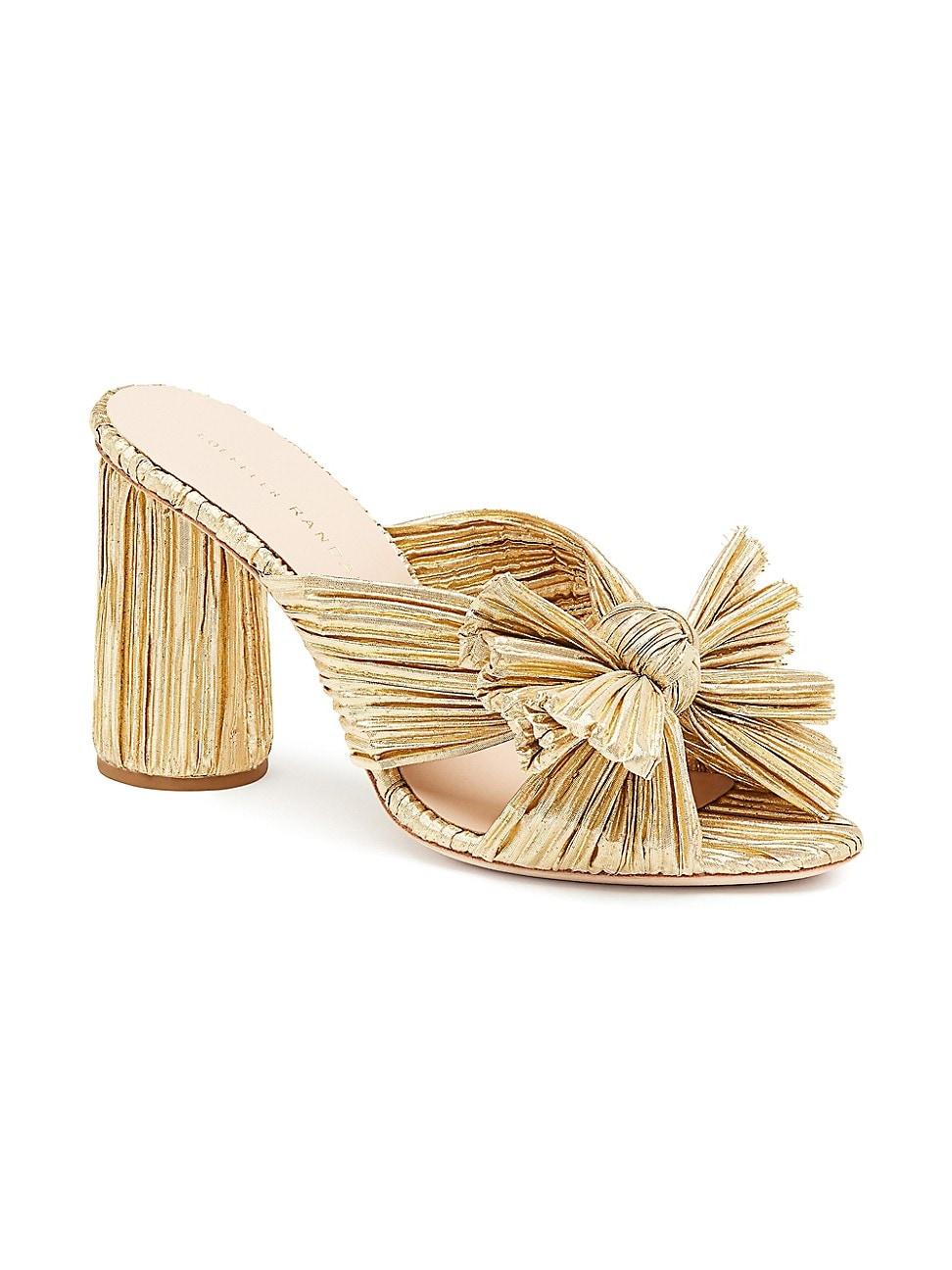 Womens Penny Knotted Metallic Mules Product Image