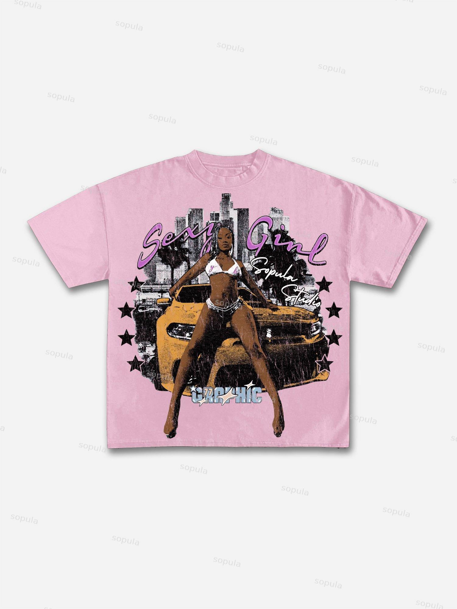 Sopula Desire Abstract Portrait Print Cotton T-shirt Product Image