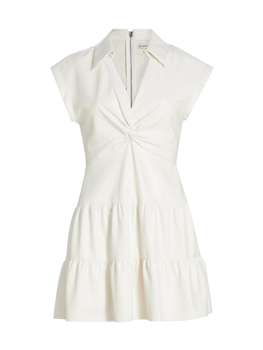 Womens Mila Faux-Leather Minidress Product Image