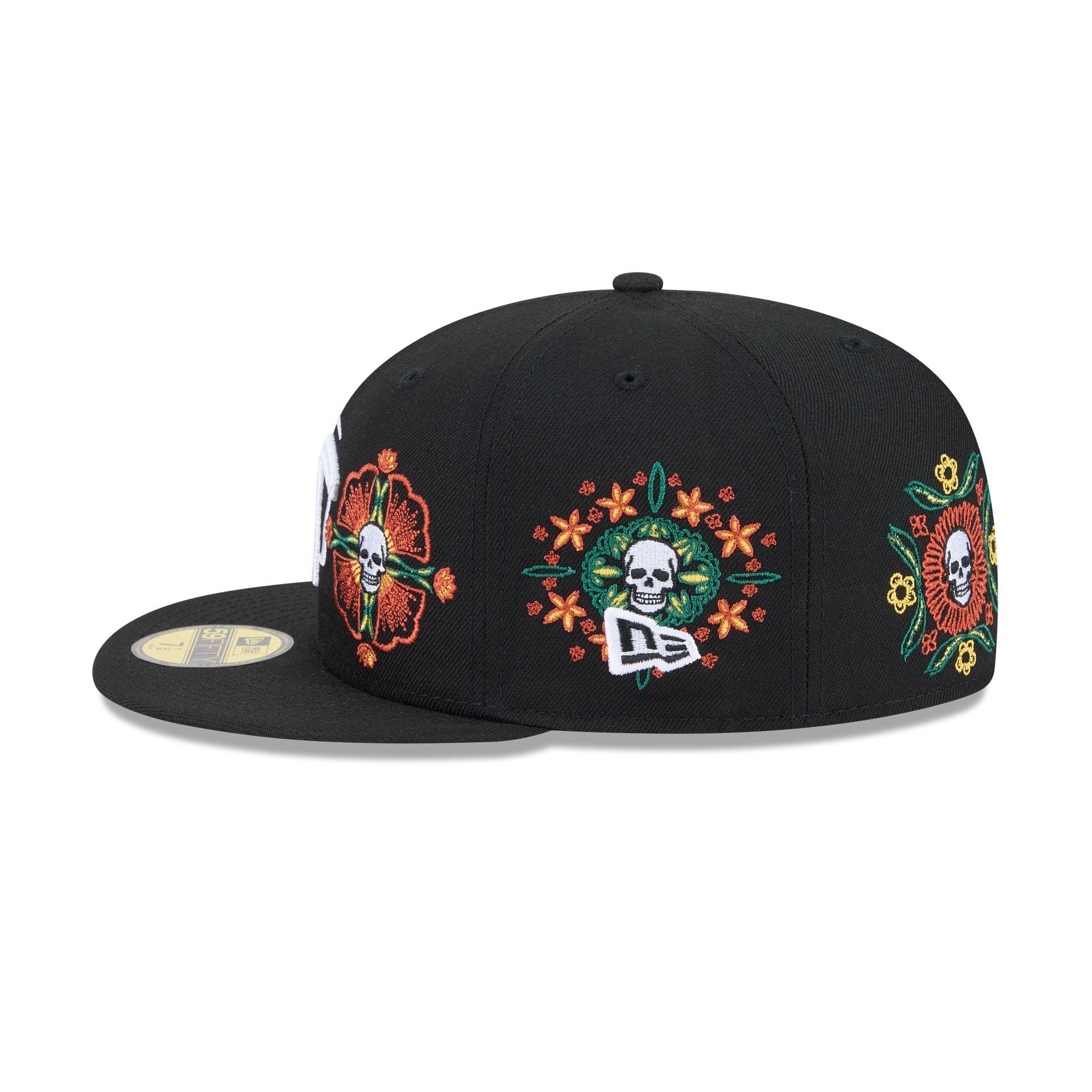 Olmecas de Tabasco Day of the Dead Skull & Flowers 59FIFTY Fitted Hat Male Product Image