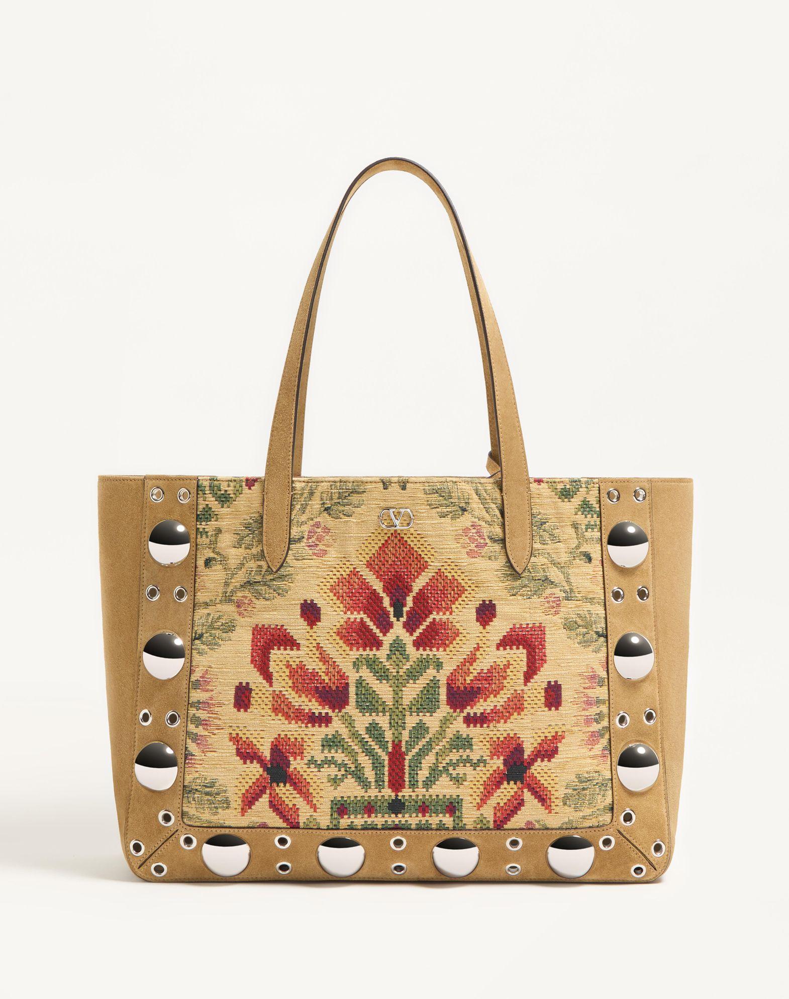 Valentino Garavani Nellcôte Medium Shopping Bag In Jacquard Fabric Product Image