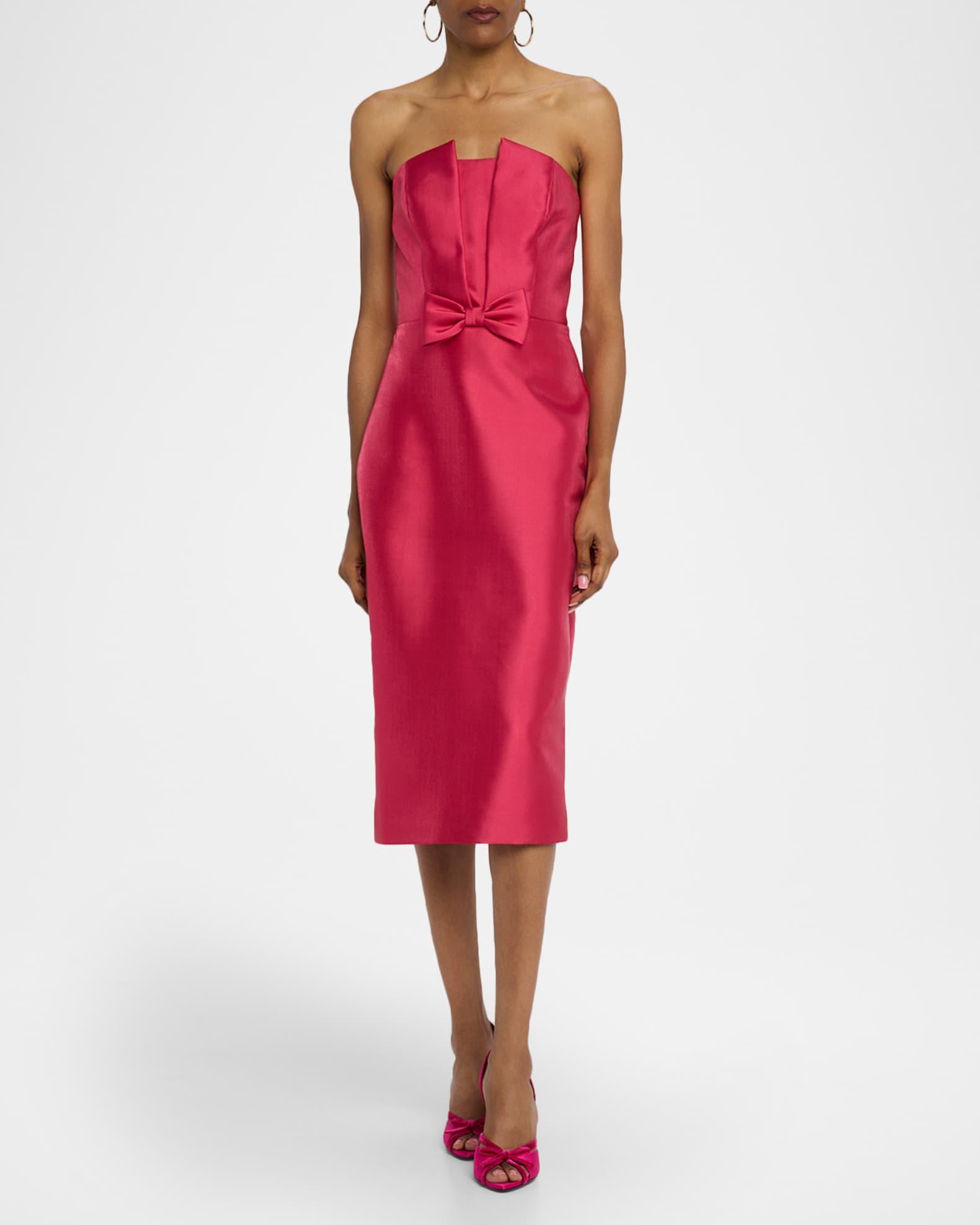 Bridget Strapless Mikado Midi Dress Product Image
